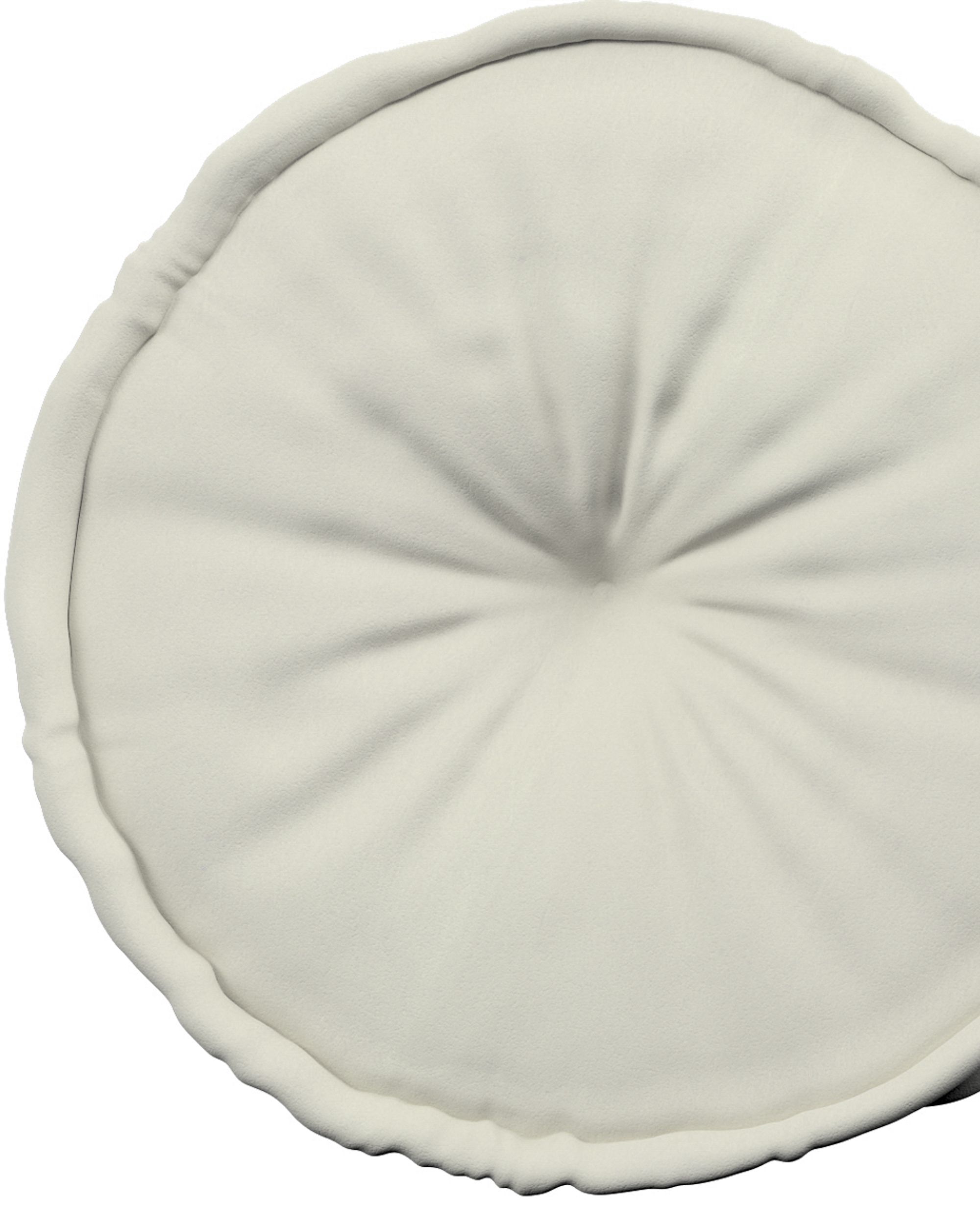 Französischer Pouf Farbe creme Stoff glänzend, samt (hover)