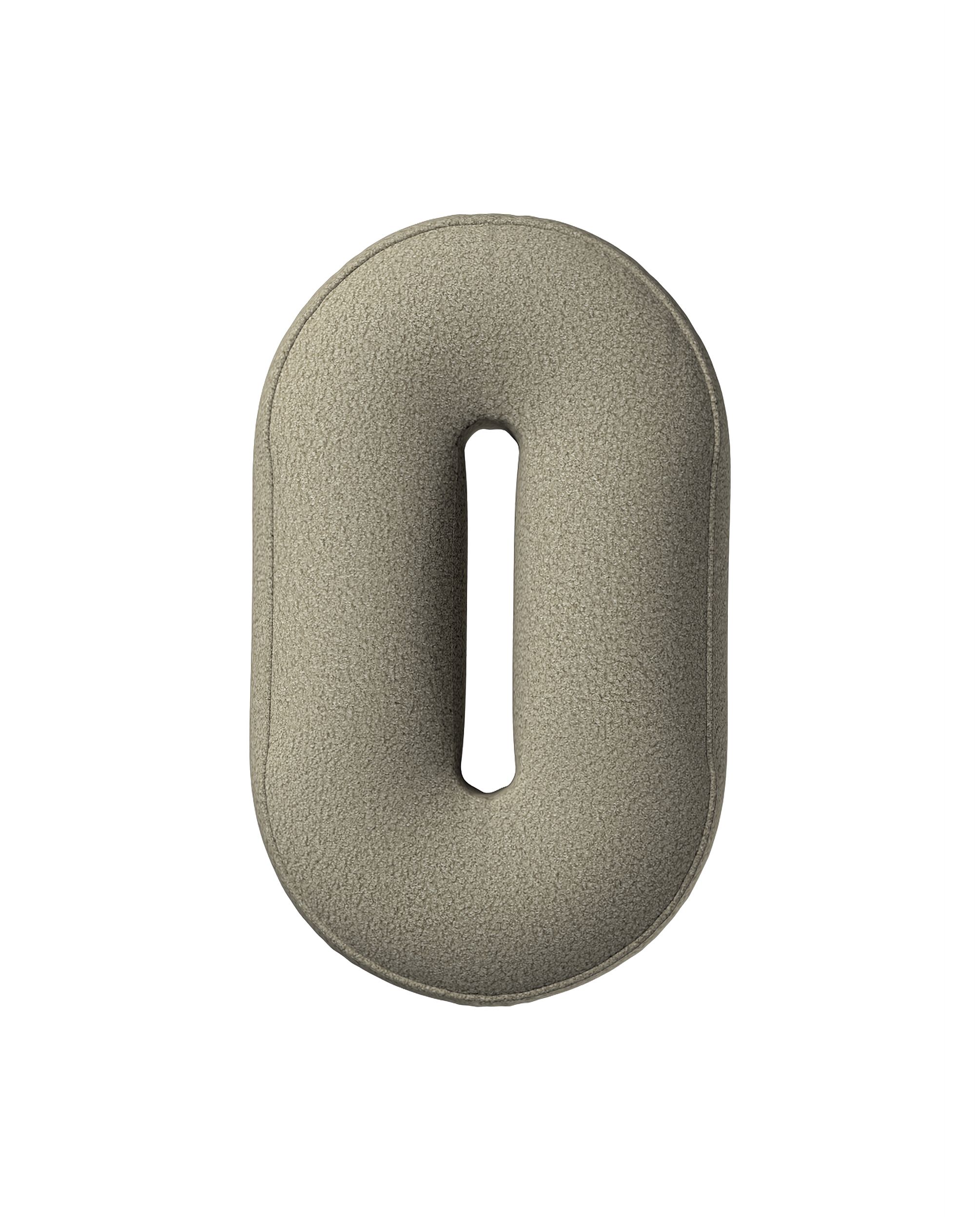 Zahlenkissen 0 Farbe beige Stoff strukturiert
