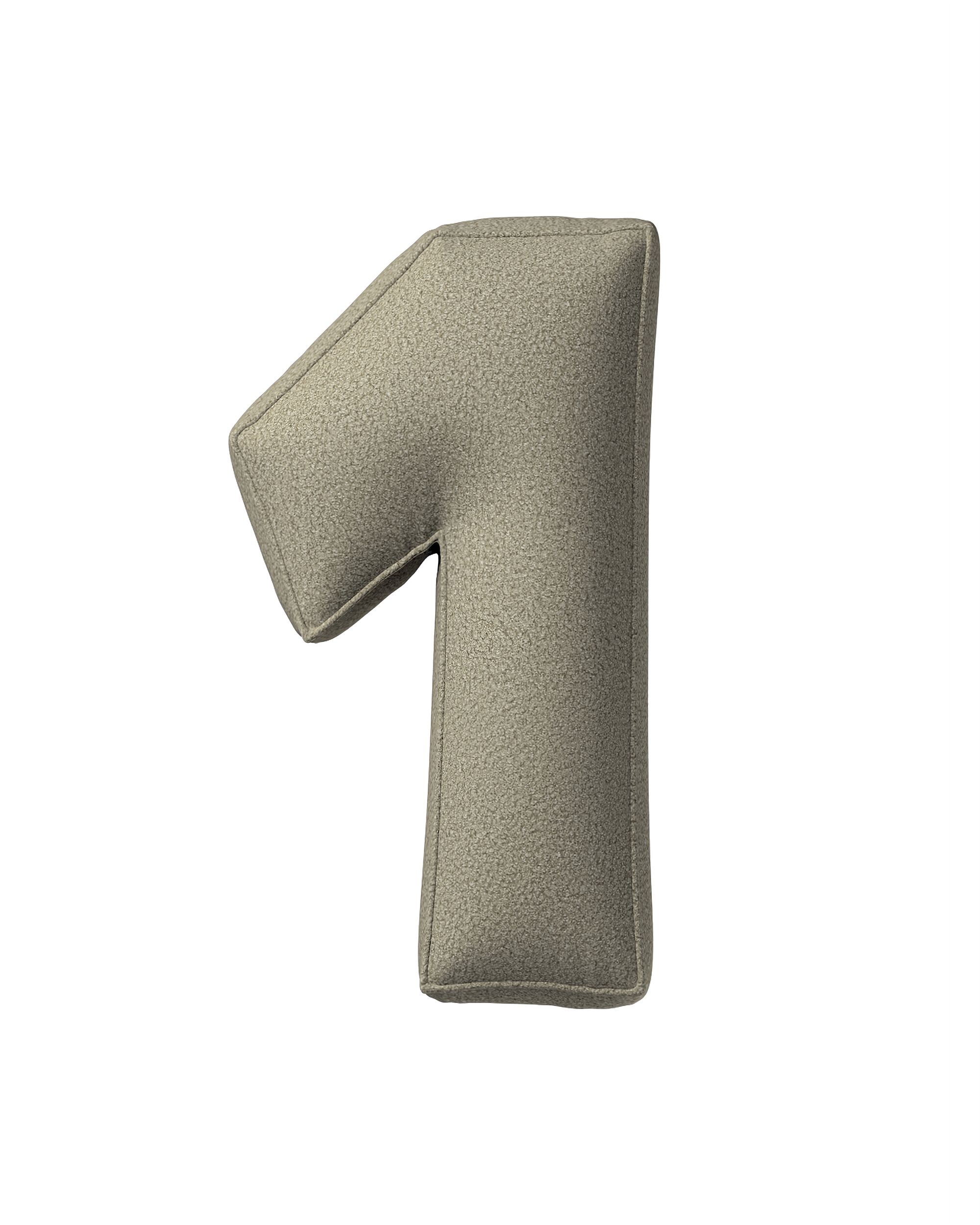 Zahlenkissen 1 Farbe beige Stoff strukturiert