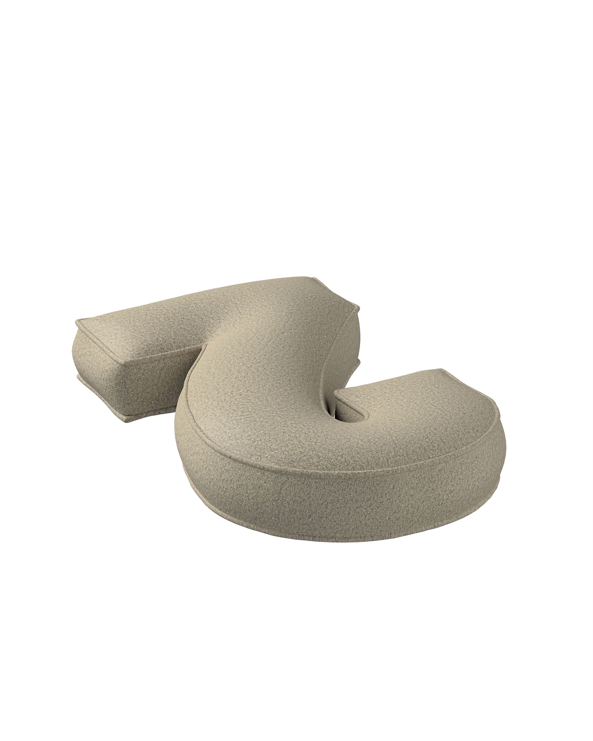 Zahlenkissen  2 Farbe beige Stoff strukturiert (hover)