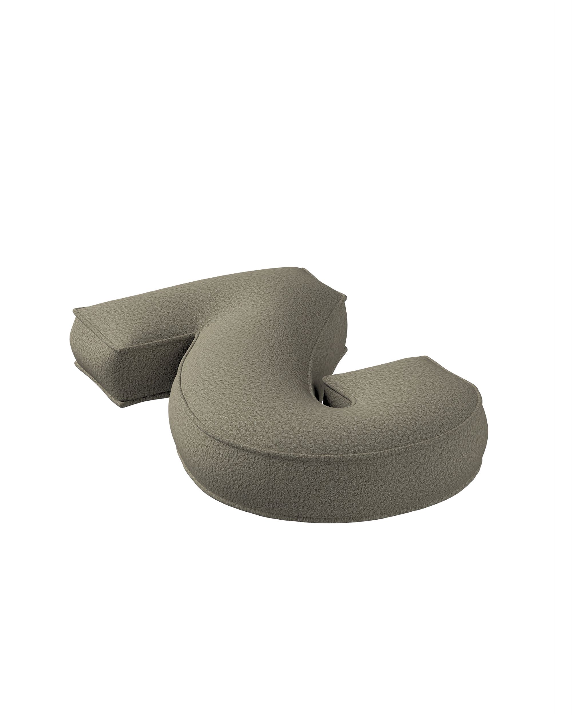 Zahlenkissen  2 Farbe beige Stoff strukturiert (hover)