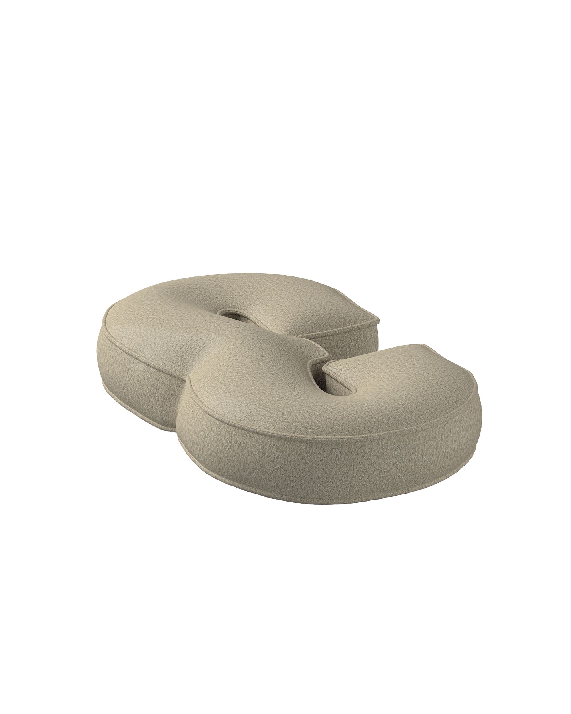 Zahlenkissen 3 Farbe beige Stoff strukturiert (hover)
