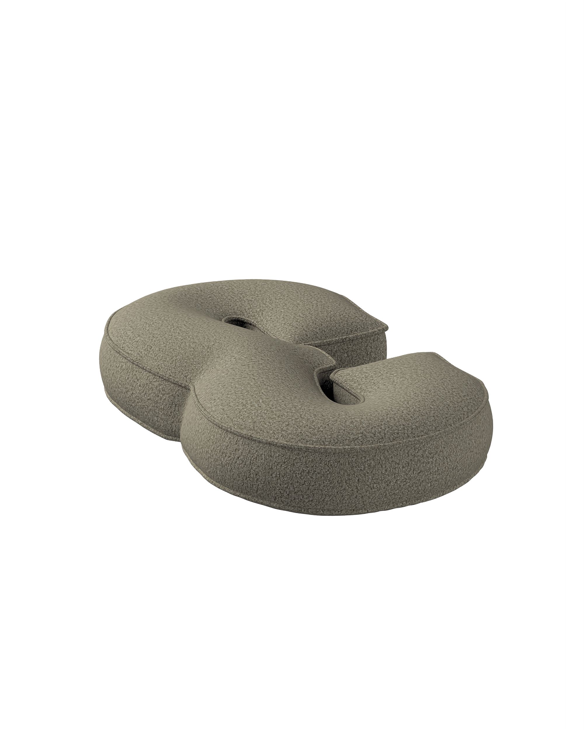 Zahlenkissen 3 Farbe beige Stoff strukturiert (hover)