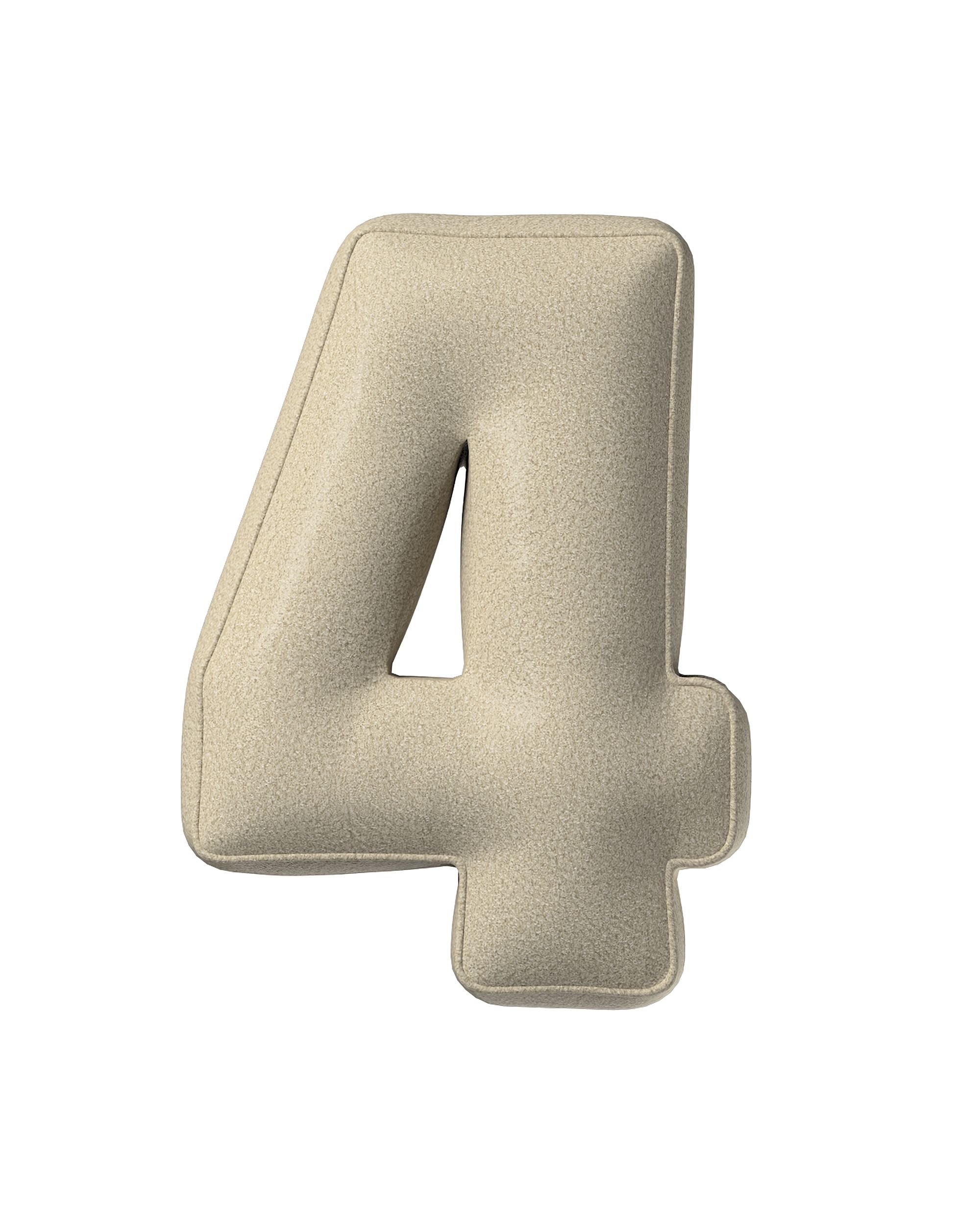 Zahlenkissen 4 Farbe beige Stoff strukturiert