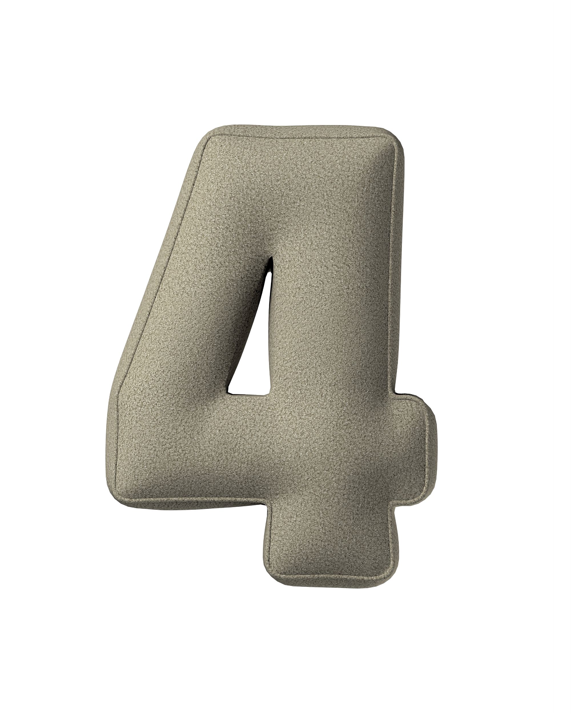 Zahlenkissen 4 Farbe beige Stoff strukturiert