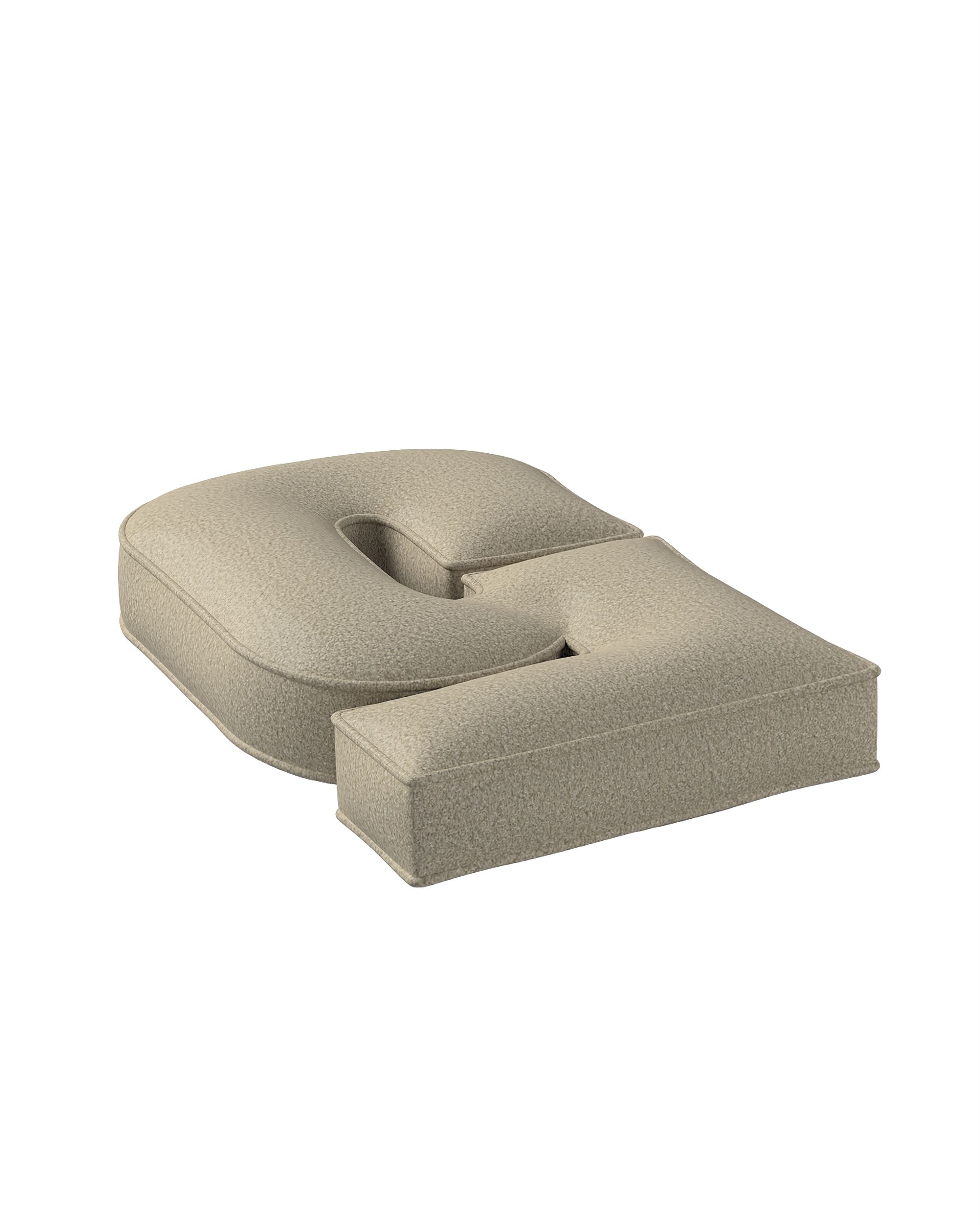 Zahlenkissen 5 Farbe beige Stoff strukturiert (hover)