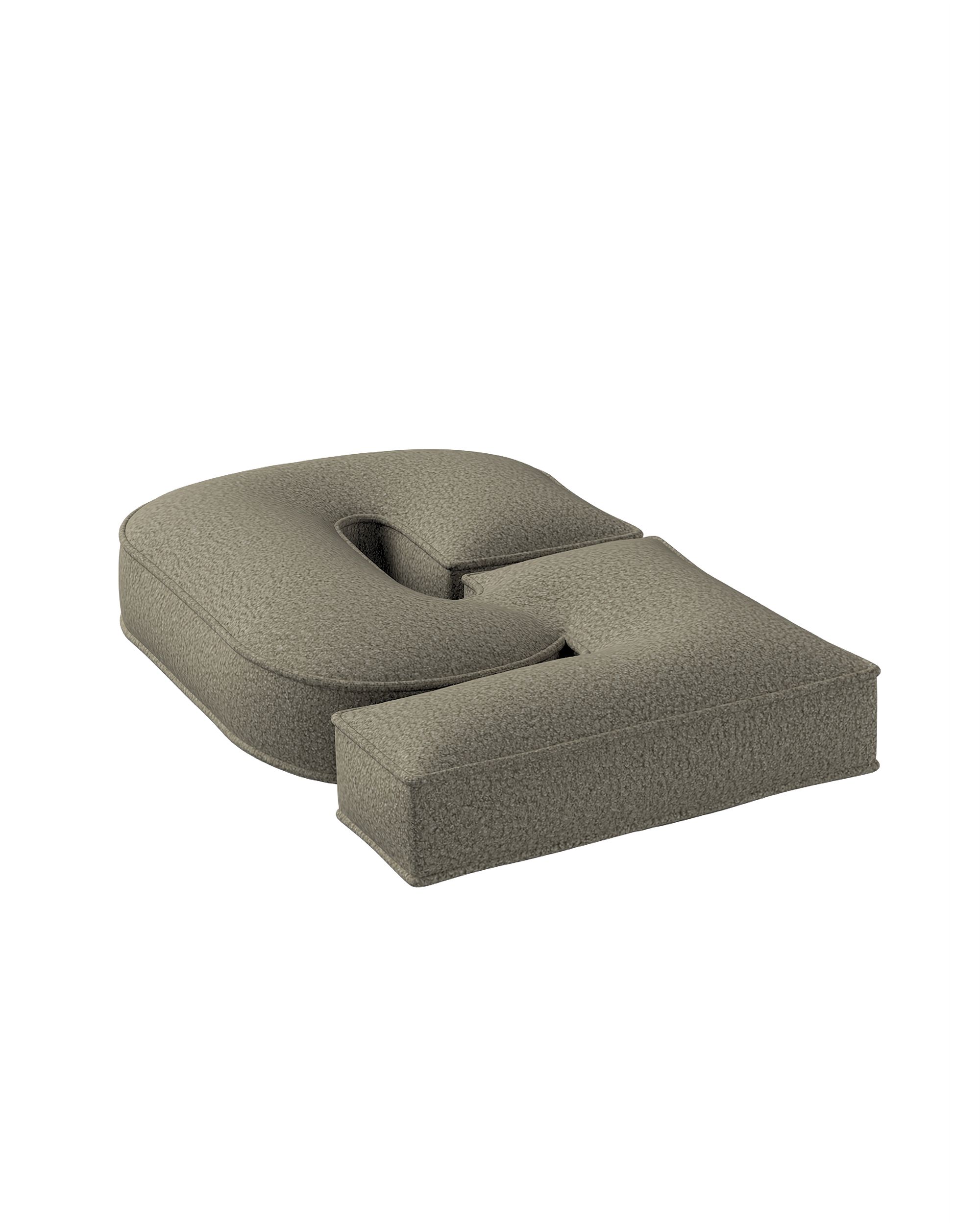 Zahlenkissen 5 Farbe beige Stoff strukturiert (hover)