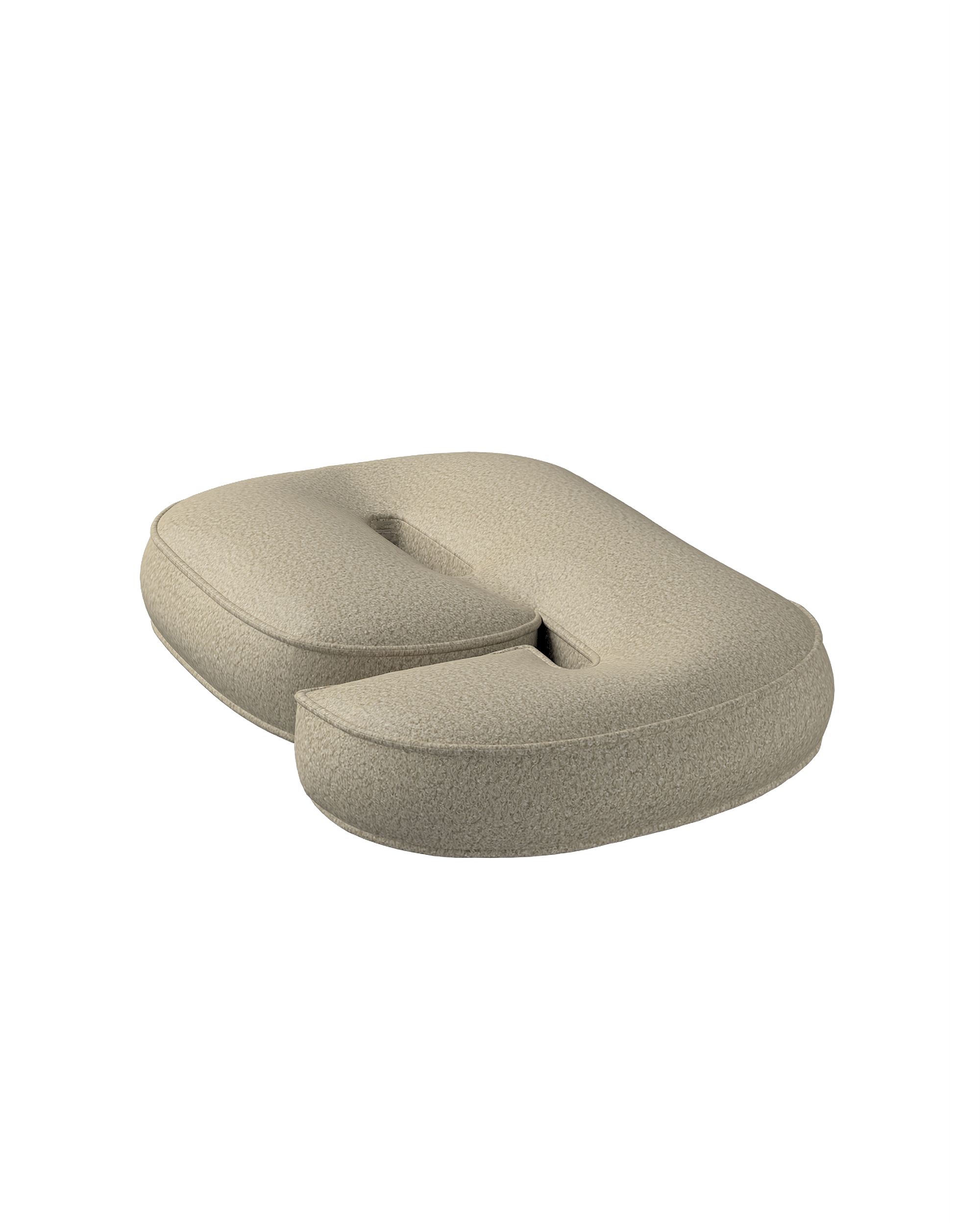 Zahlenkissen 6 Farbe beige Stoff strukturiert (hover)