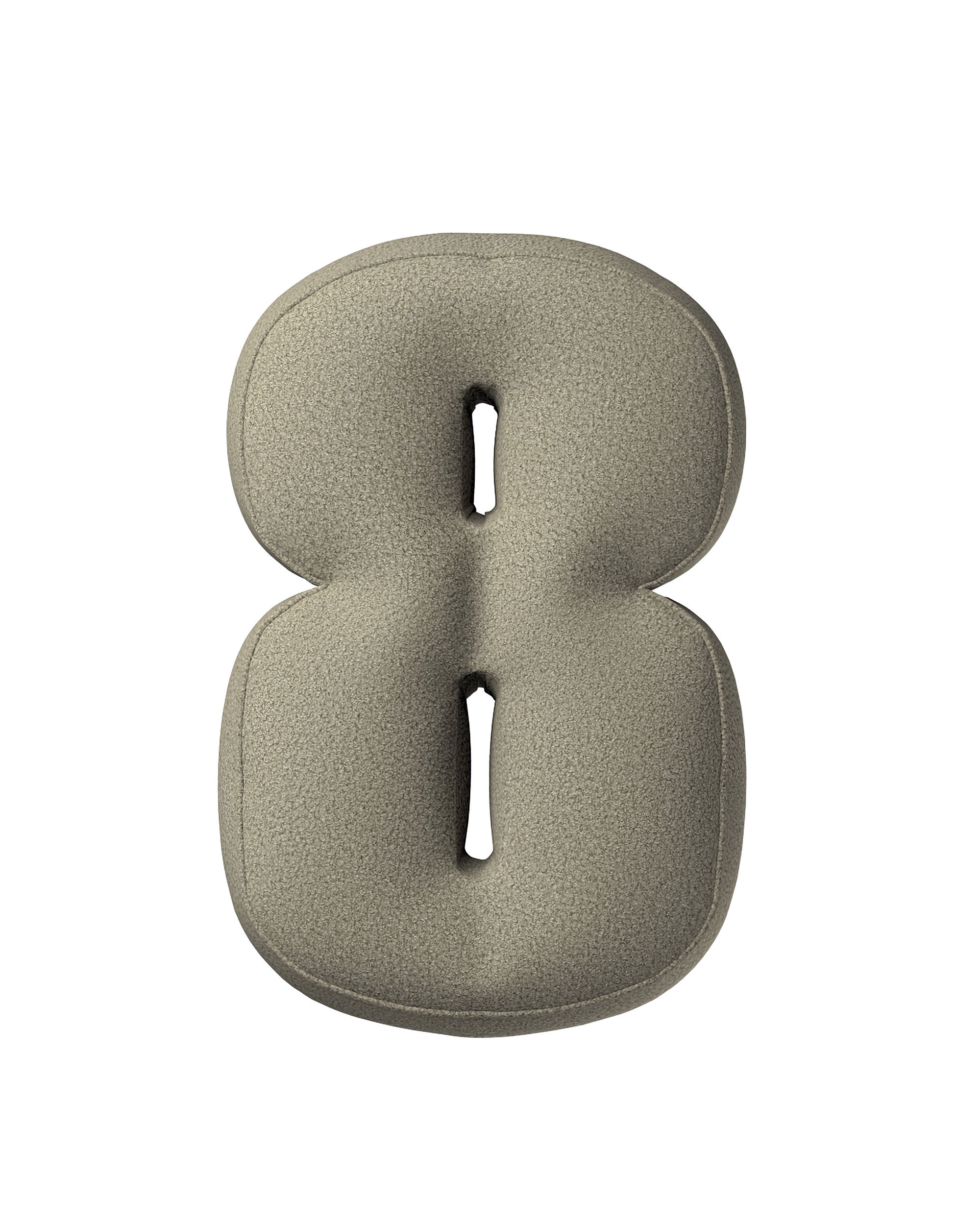 Zahlenkissen 8 Farbe beige Stoff strukturiert