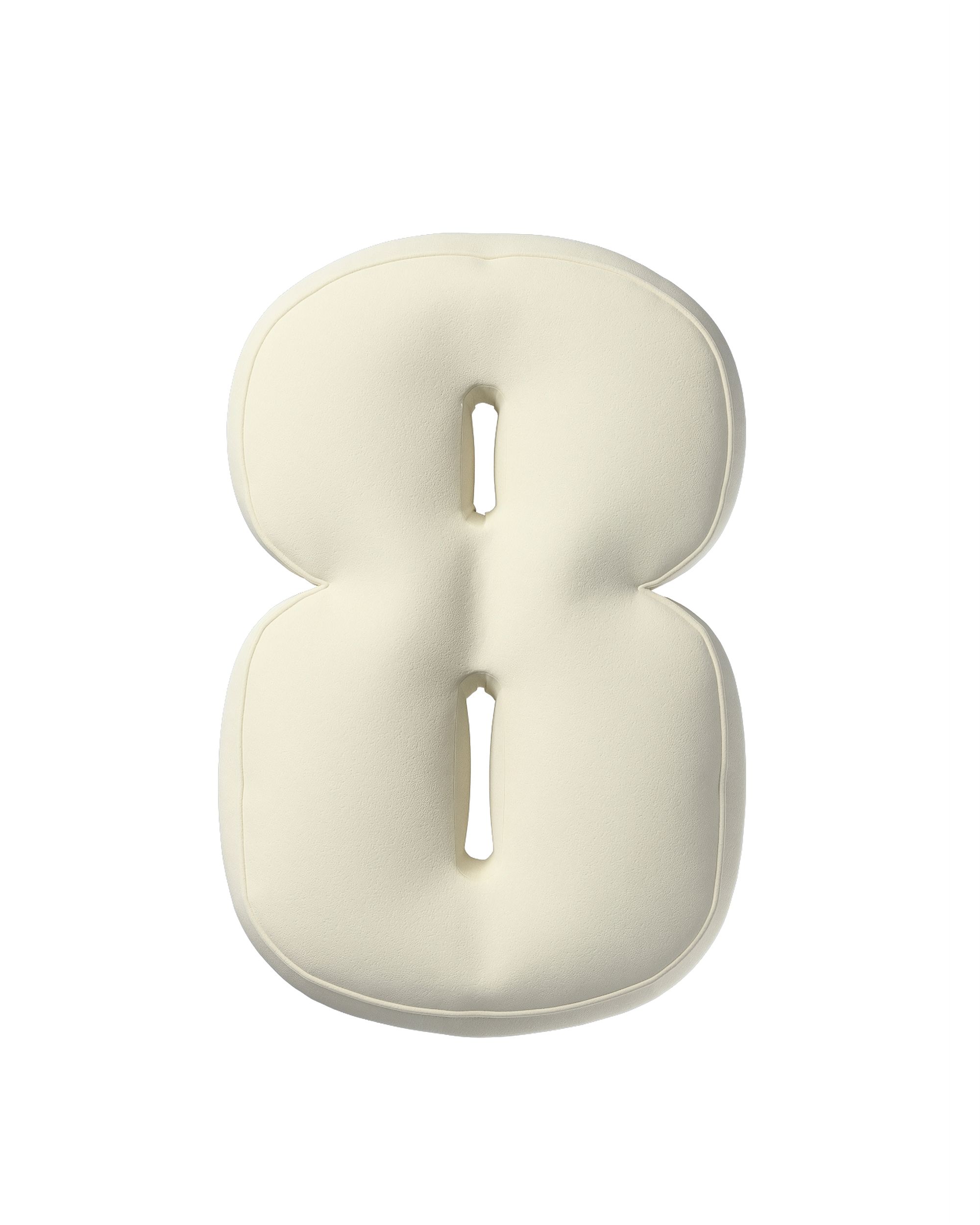 Zahlenkissen 8 Farbe creme Stoff glänzend, samt