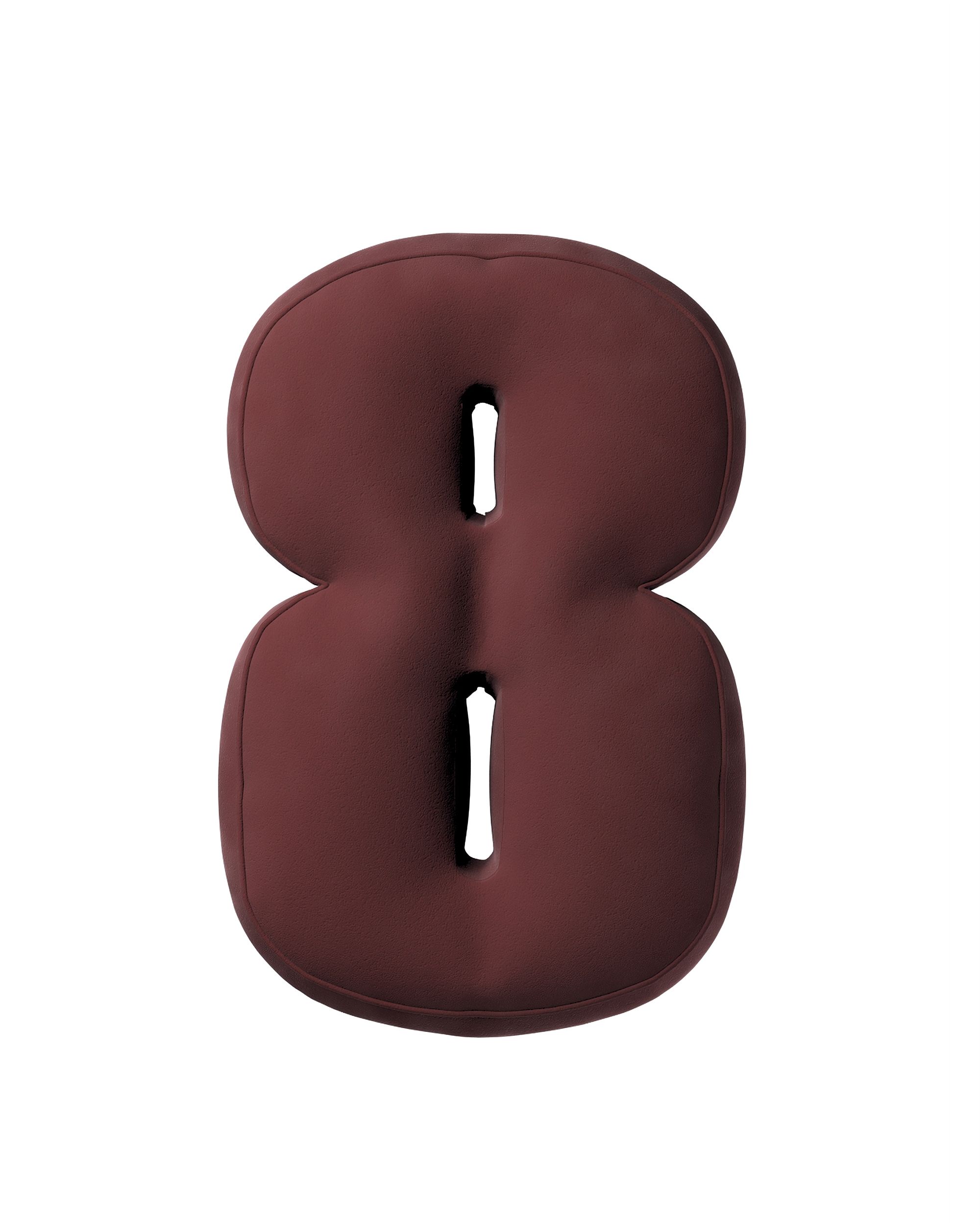 Zahlenkissen 8 Farbe rot Stoff glänzend, samt