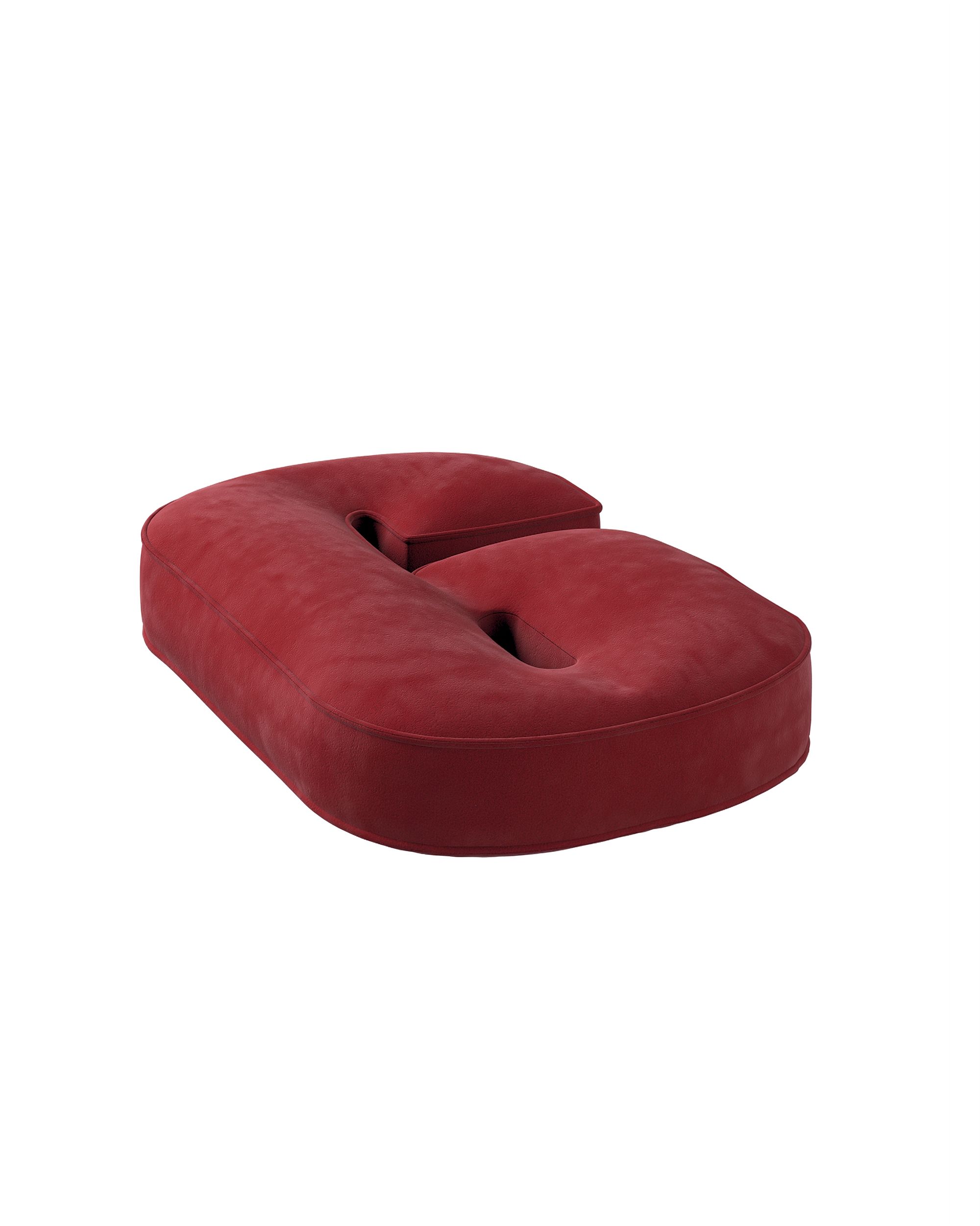 Zahlenkissen 9 Farbe rot Stoff glänzend, samt (hover)