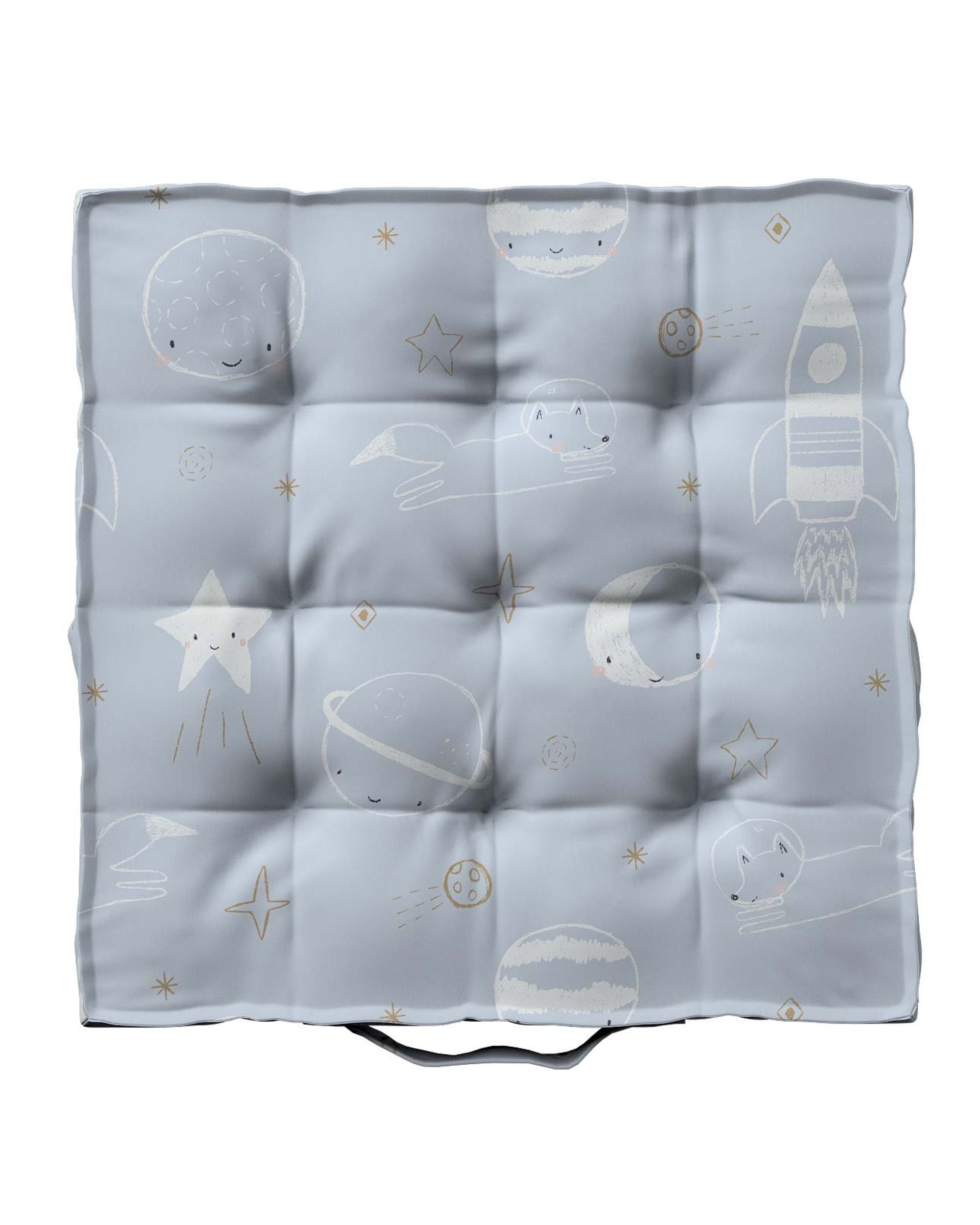Sitzkissen Tomi Farbe blau Stoff gemustert (hover)