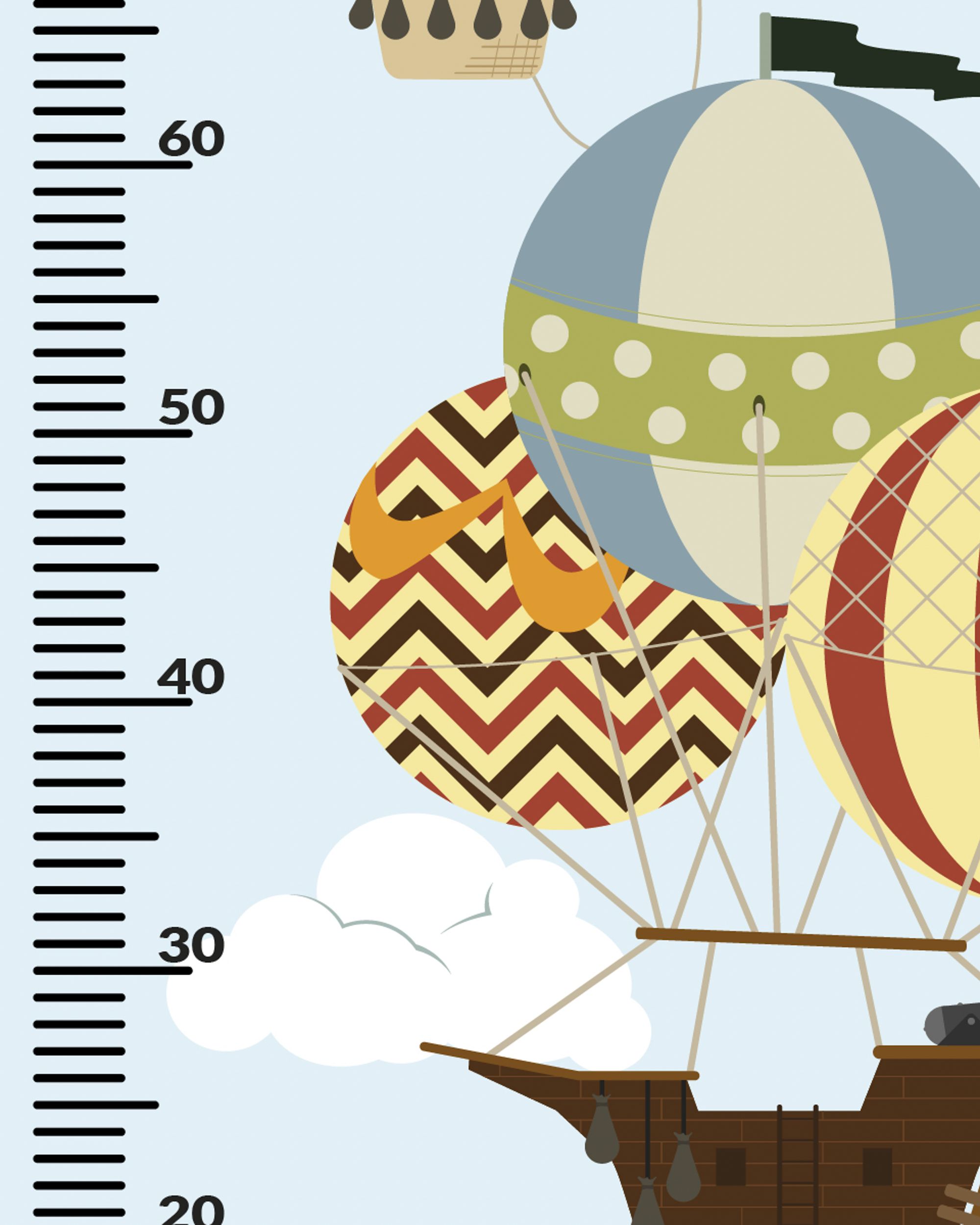 Naklejka miarka Travel Balloons 150x60 (hover)
