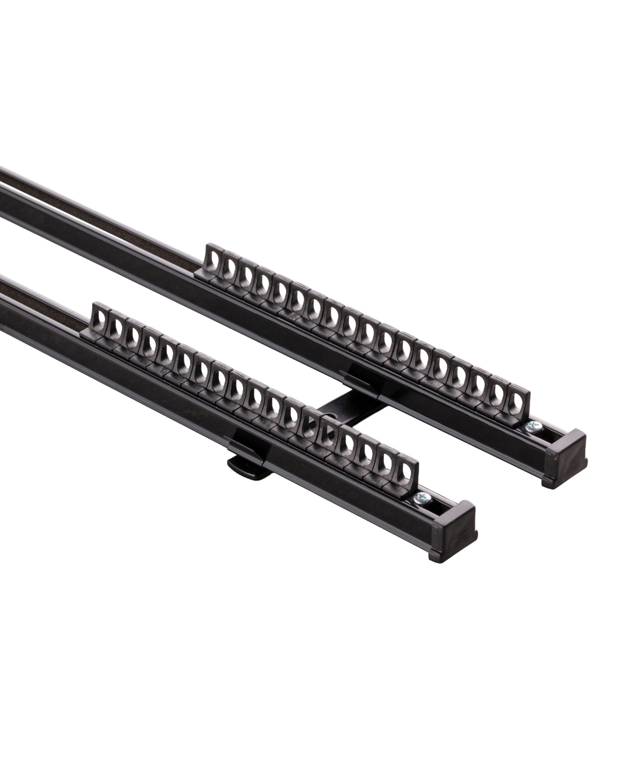 Aluminium-Gardinenschiene 2-läufig i Set 150cm schwarz