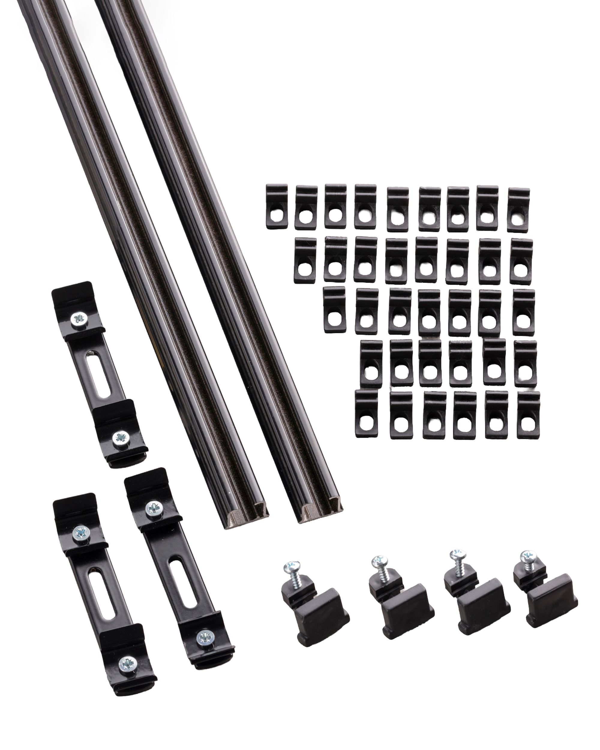 Aluminium-Gardinenschiene 2-läufig i Set 150cm schwarz (hover)