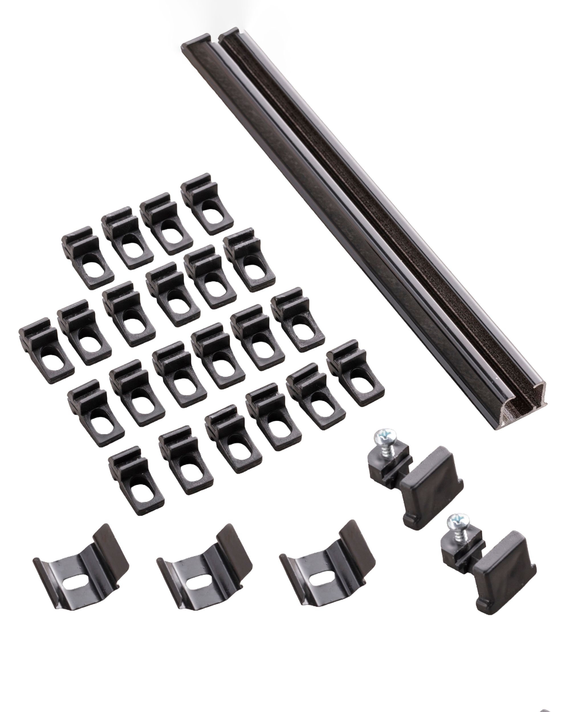 Aluminium-Gardinenschiene 1-läufig im Set 180cm schwarz (hover)