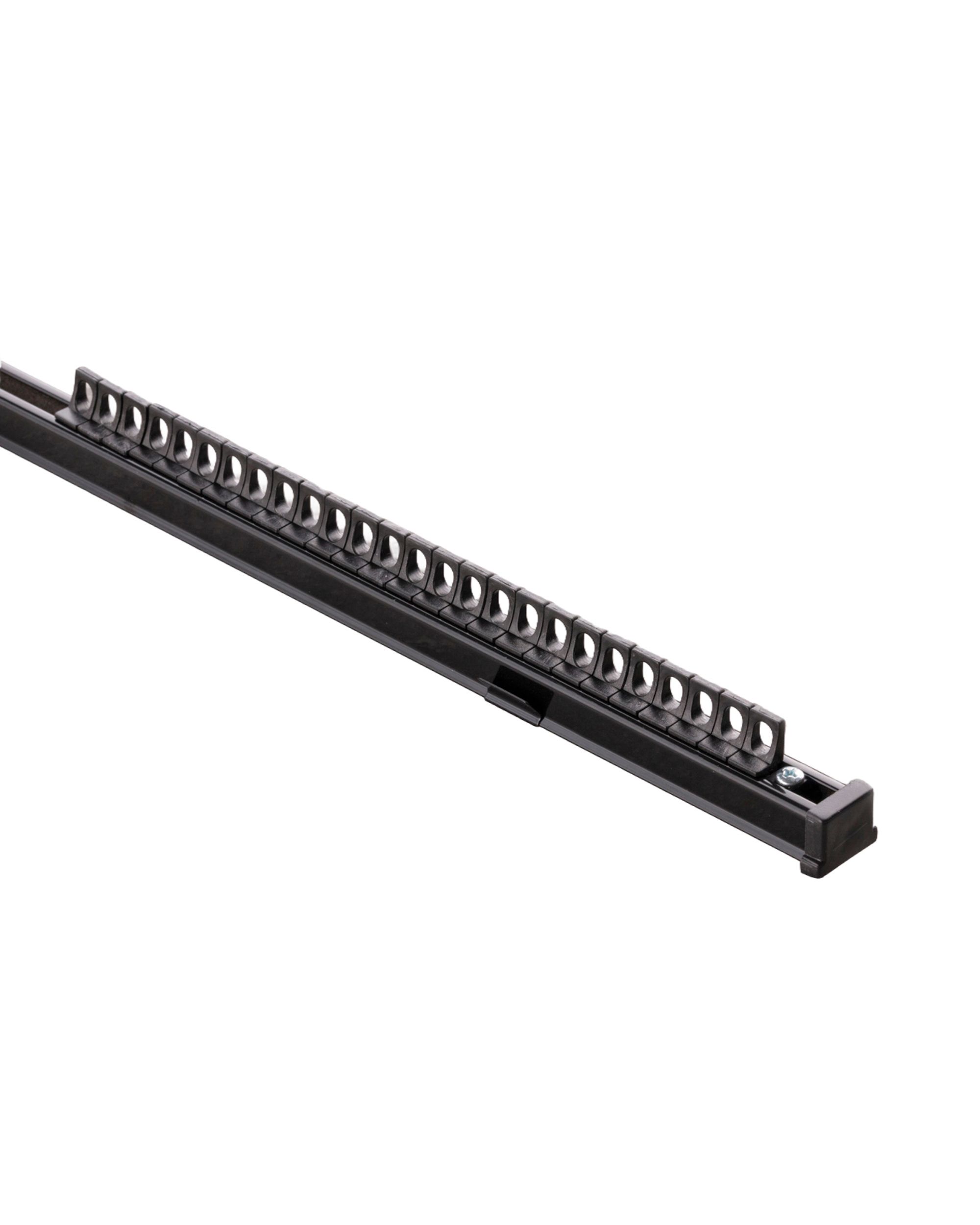 Aluminium-Gardinenschiene 1-läufig im Set 210cm schwarz