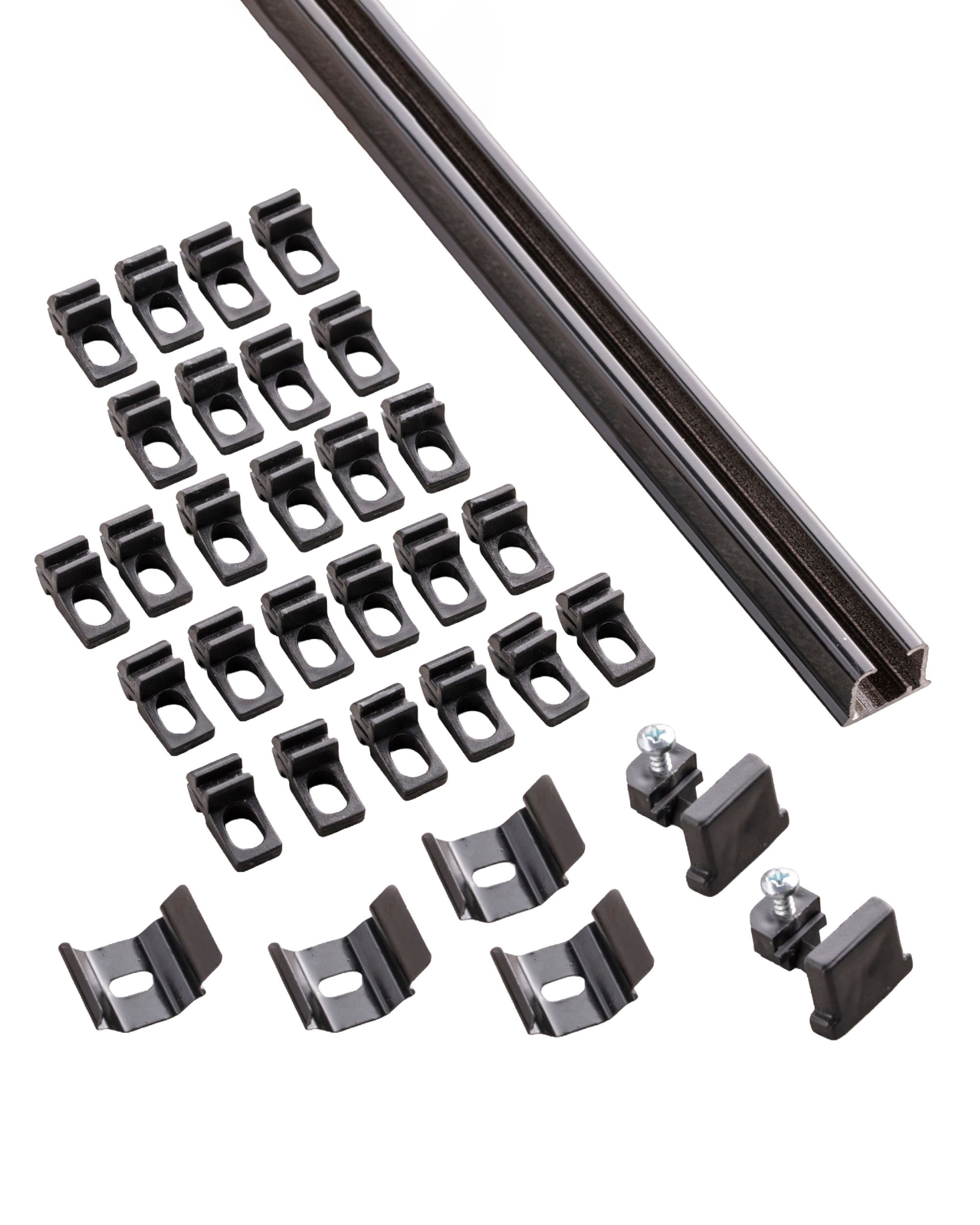 Aluminium-Gardinenschiene 1-läufig im Set 210cm schwarz (hover)