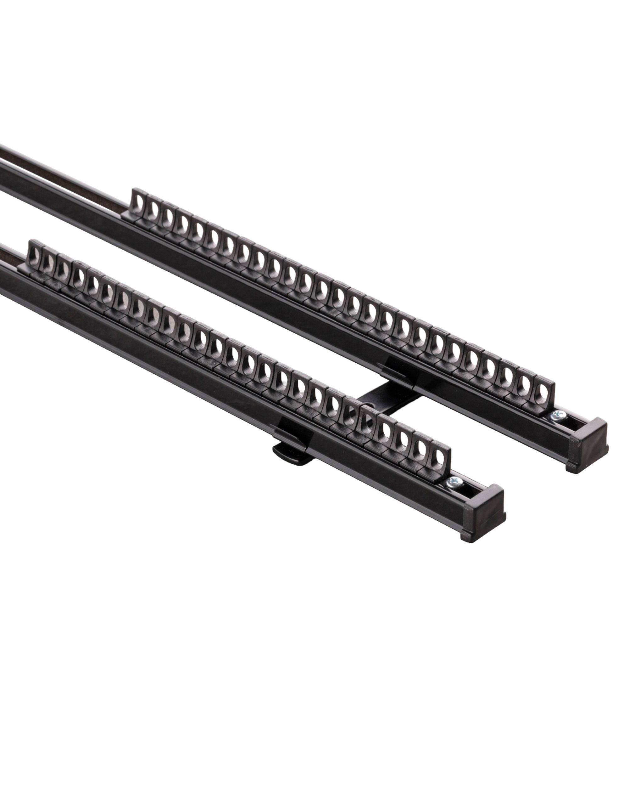 Aluminium-Gardinenschiene 2-läufig im Set 210cm schwarz