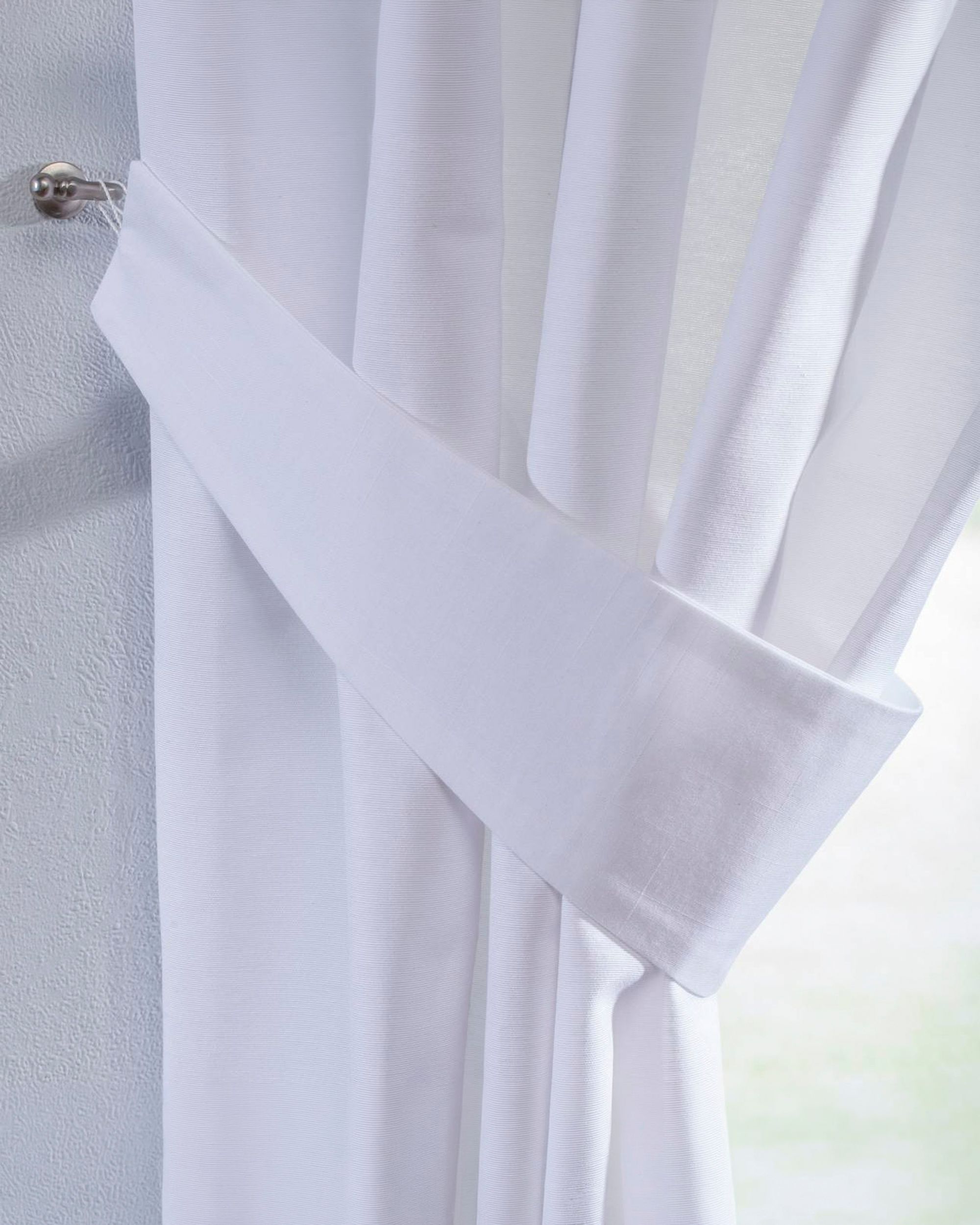 Raffhalter Farbe weiß Stoff halbtransparent, strukturiert