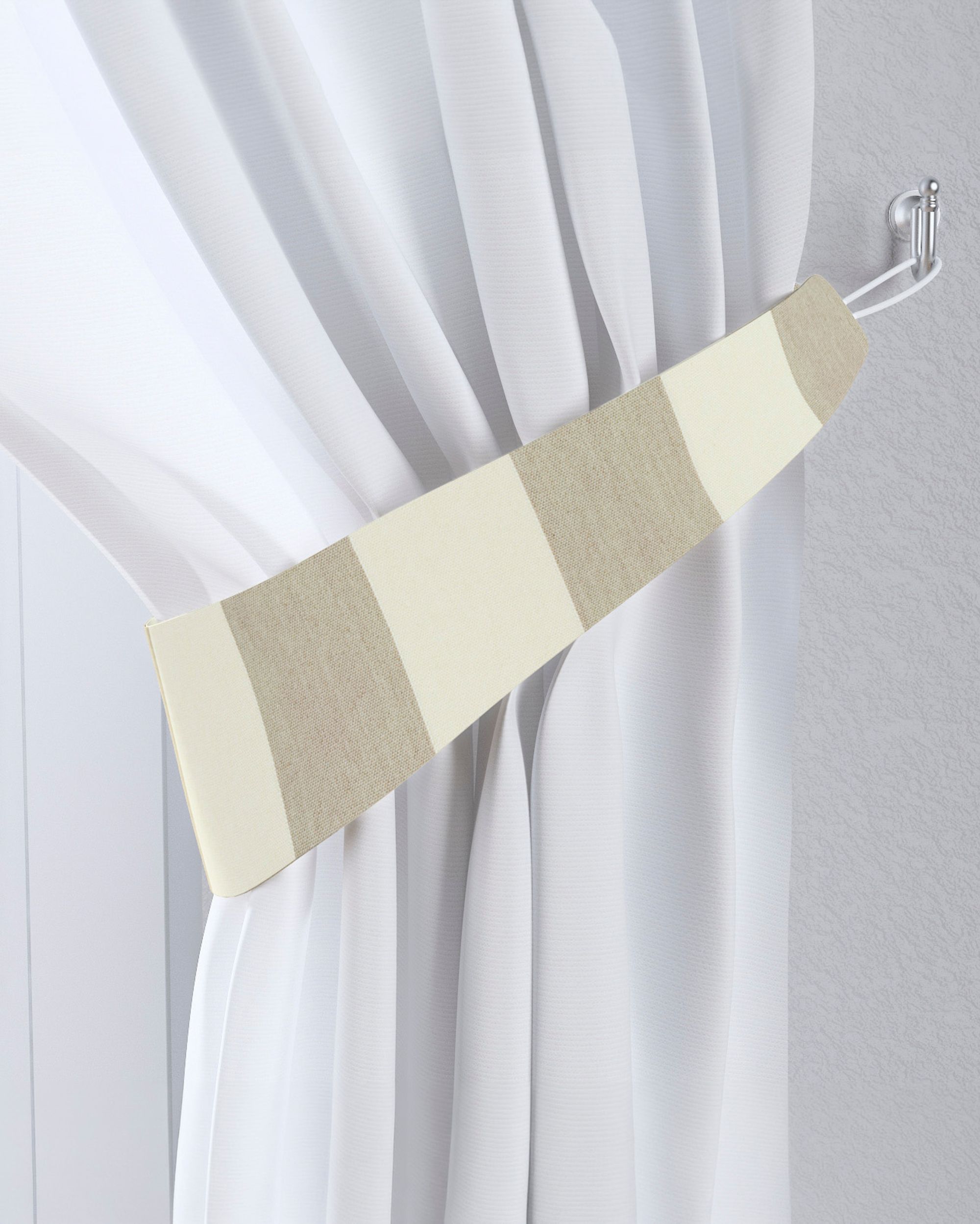 Raffhalter Farbe beige Stoff gemustert