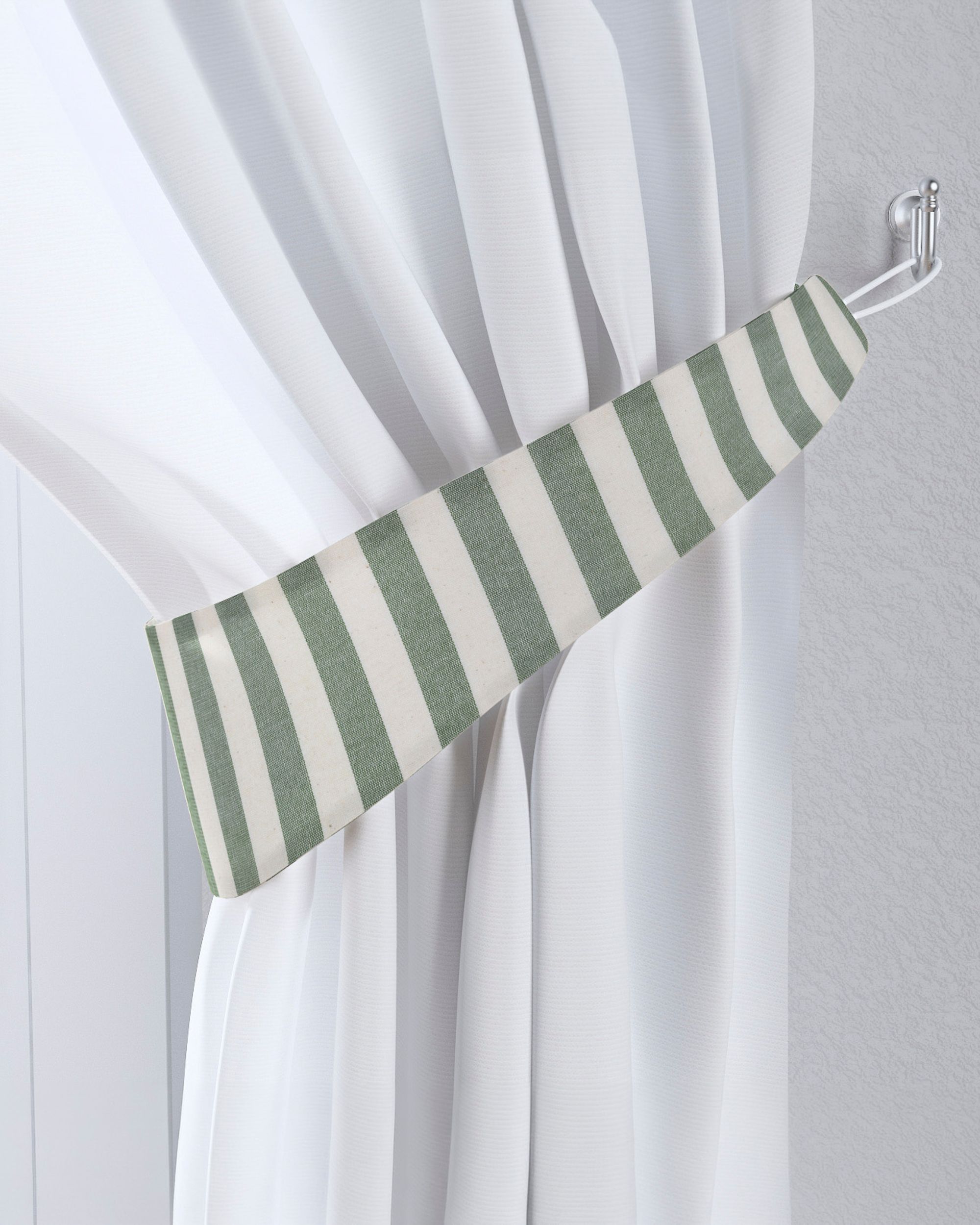 Raffhalter Farbe grün Stoff gemustert