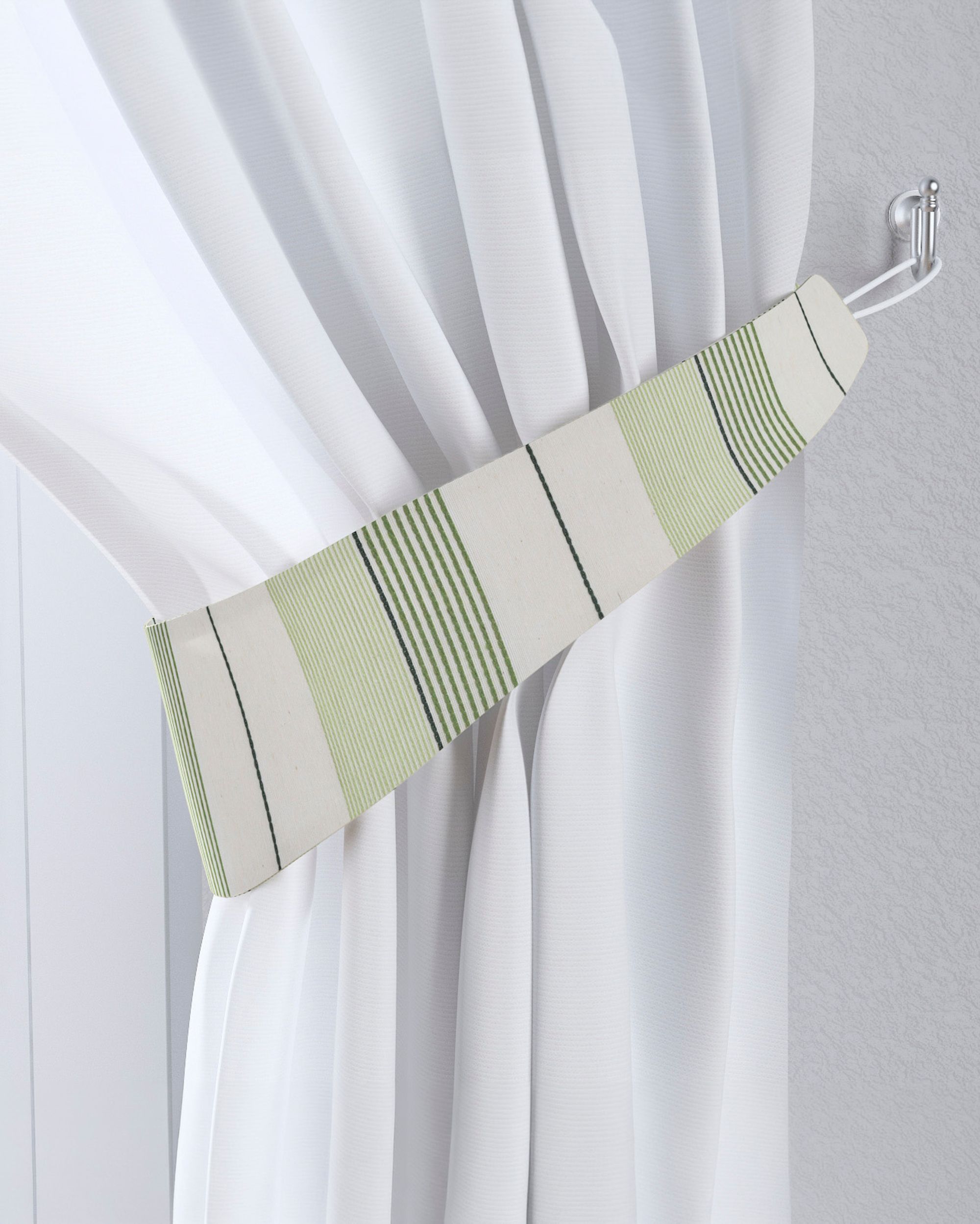 Raffhalter Farbe grün Stoff strukturiert, gemustert