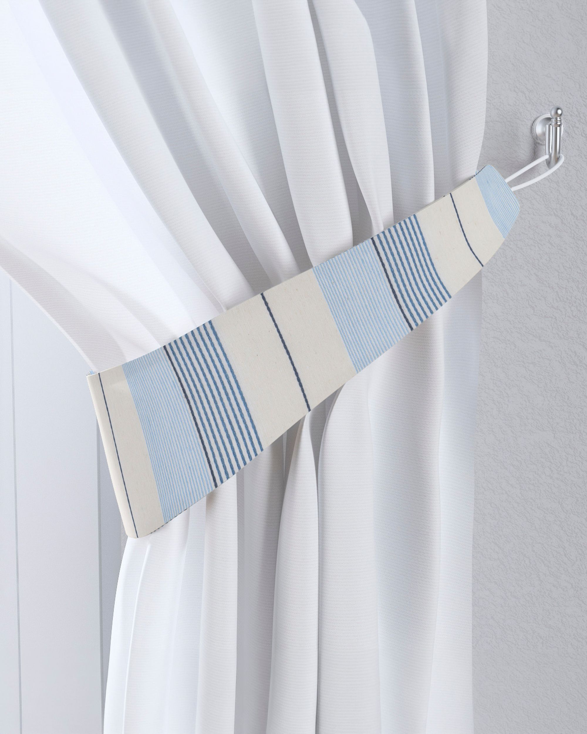 Raffhalter Farbe blau Stoff strukturiert, gemustert