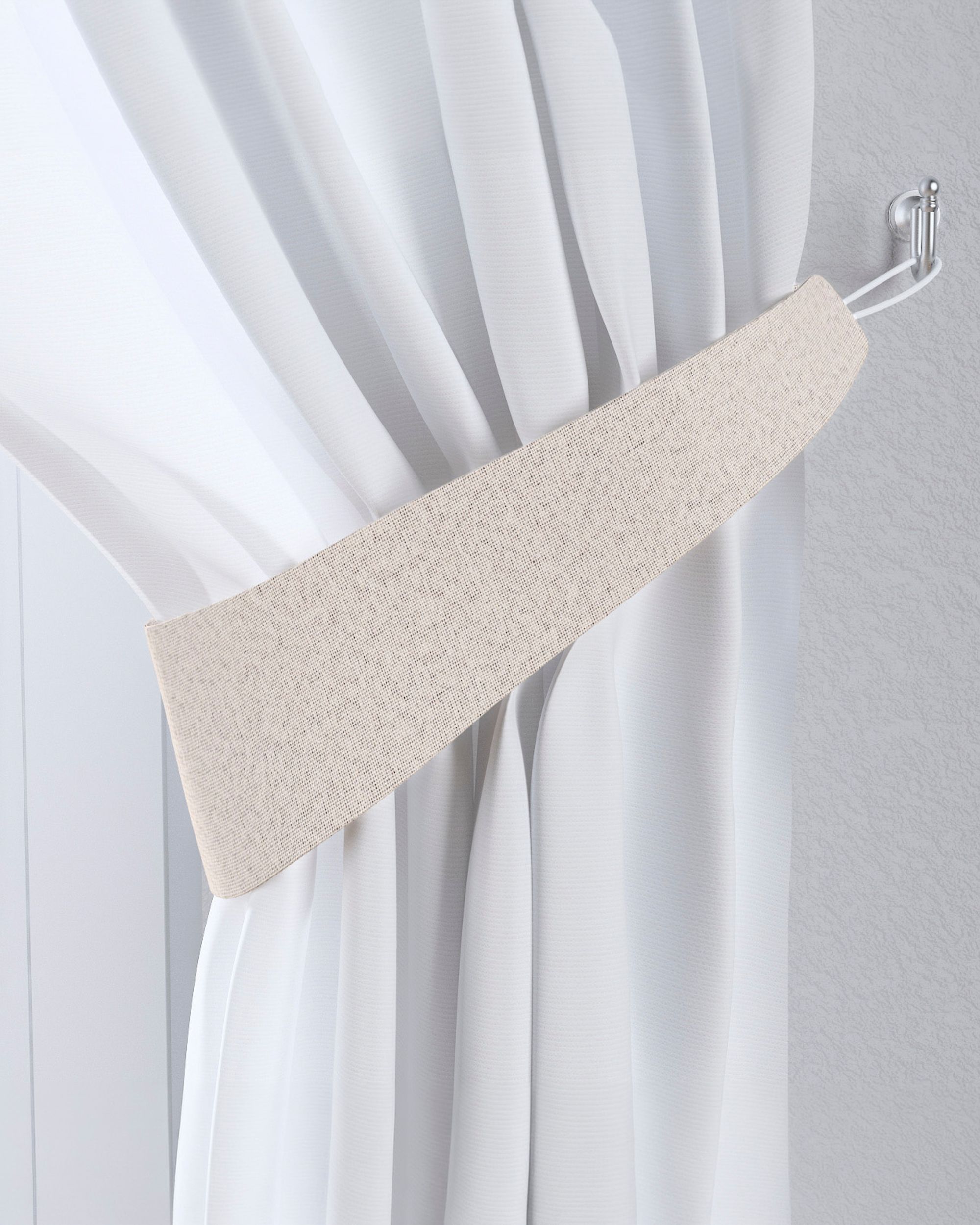 Raffhalter Farbe beige Stoff strukturiert, verdunkelnd