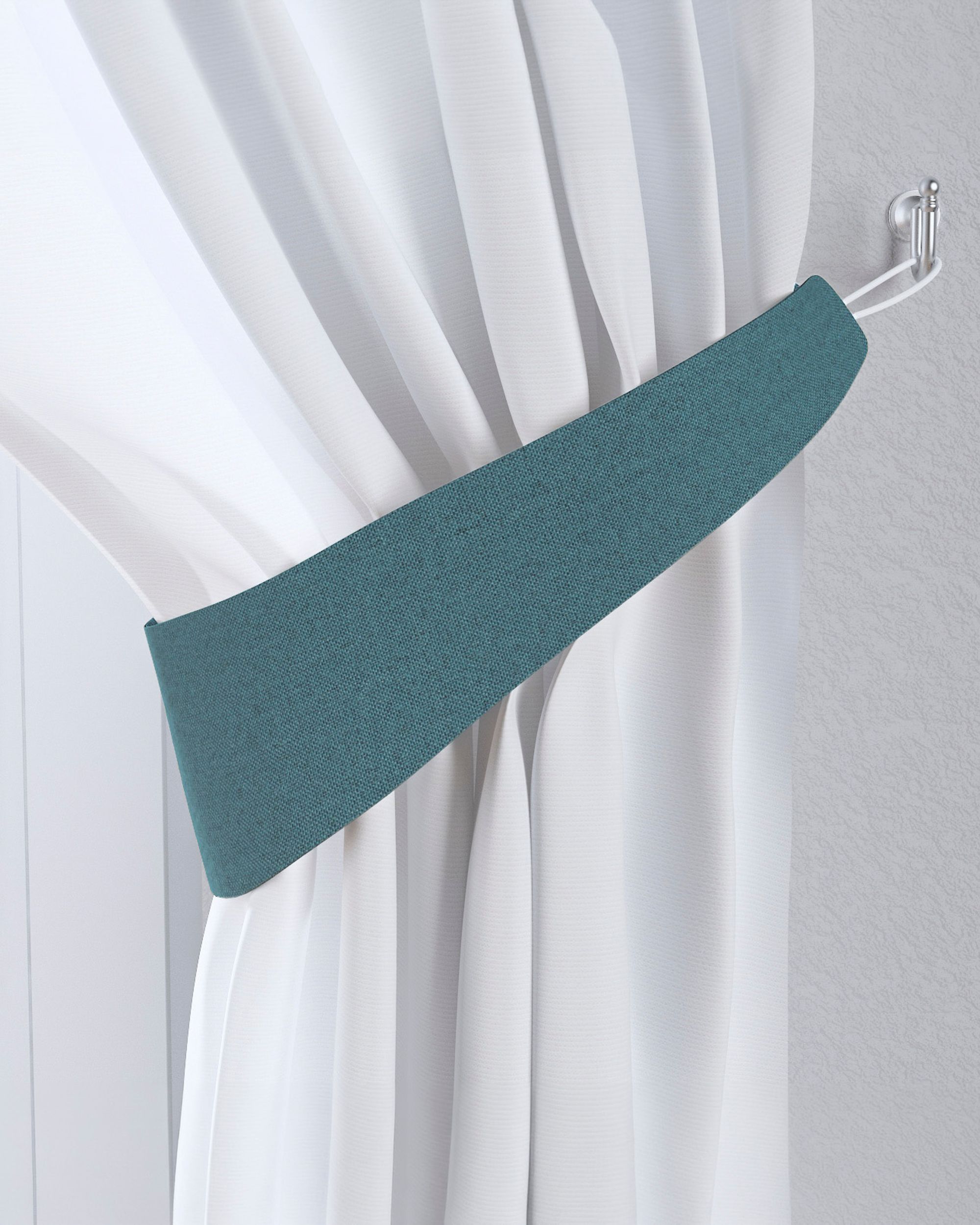 Raffhalter Farbe blau Stoff strukturiert, verdunkelnd