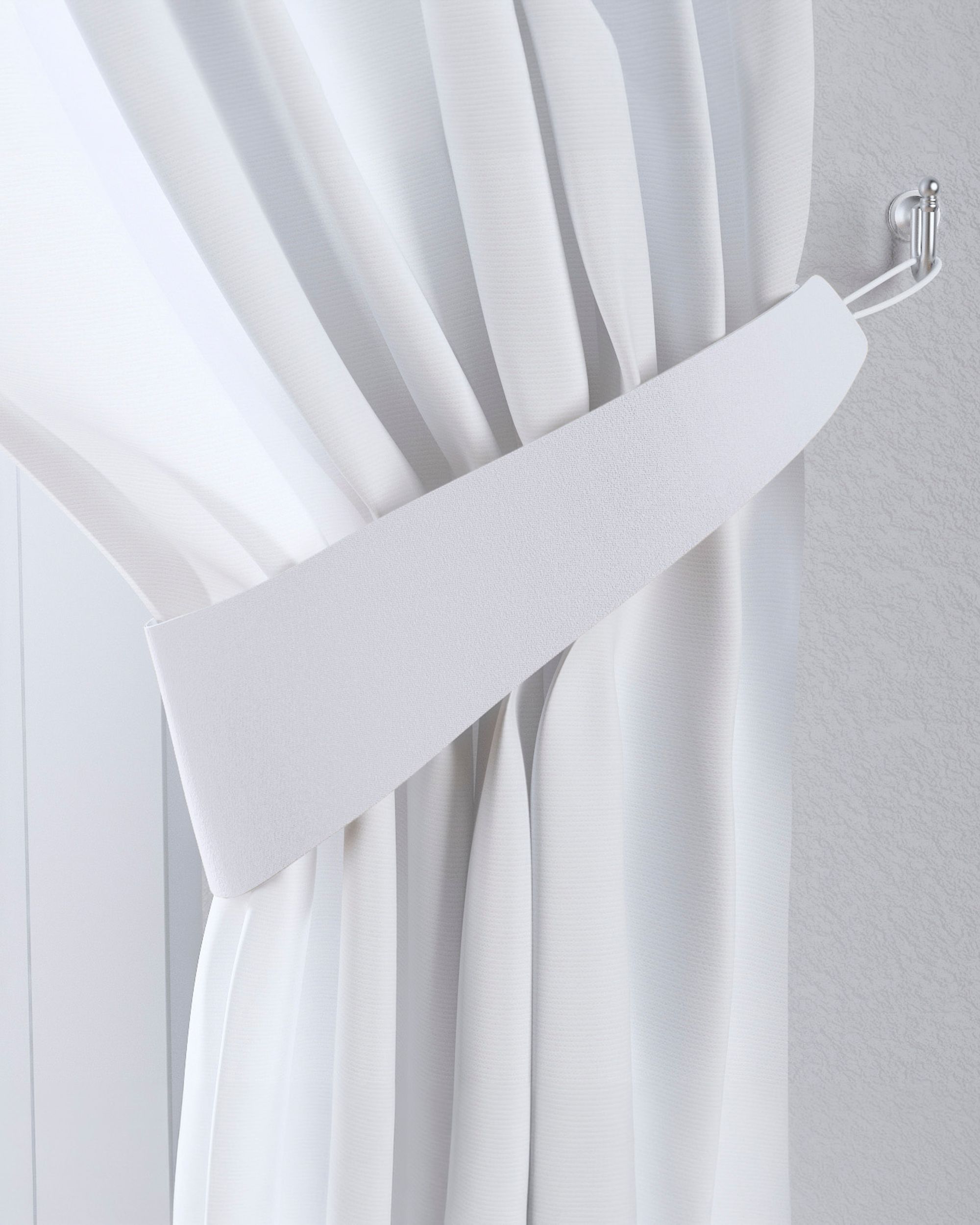 Raffhalter Farbe weiß Stoff verdunkelnd