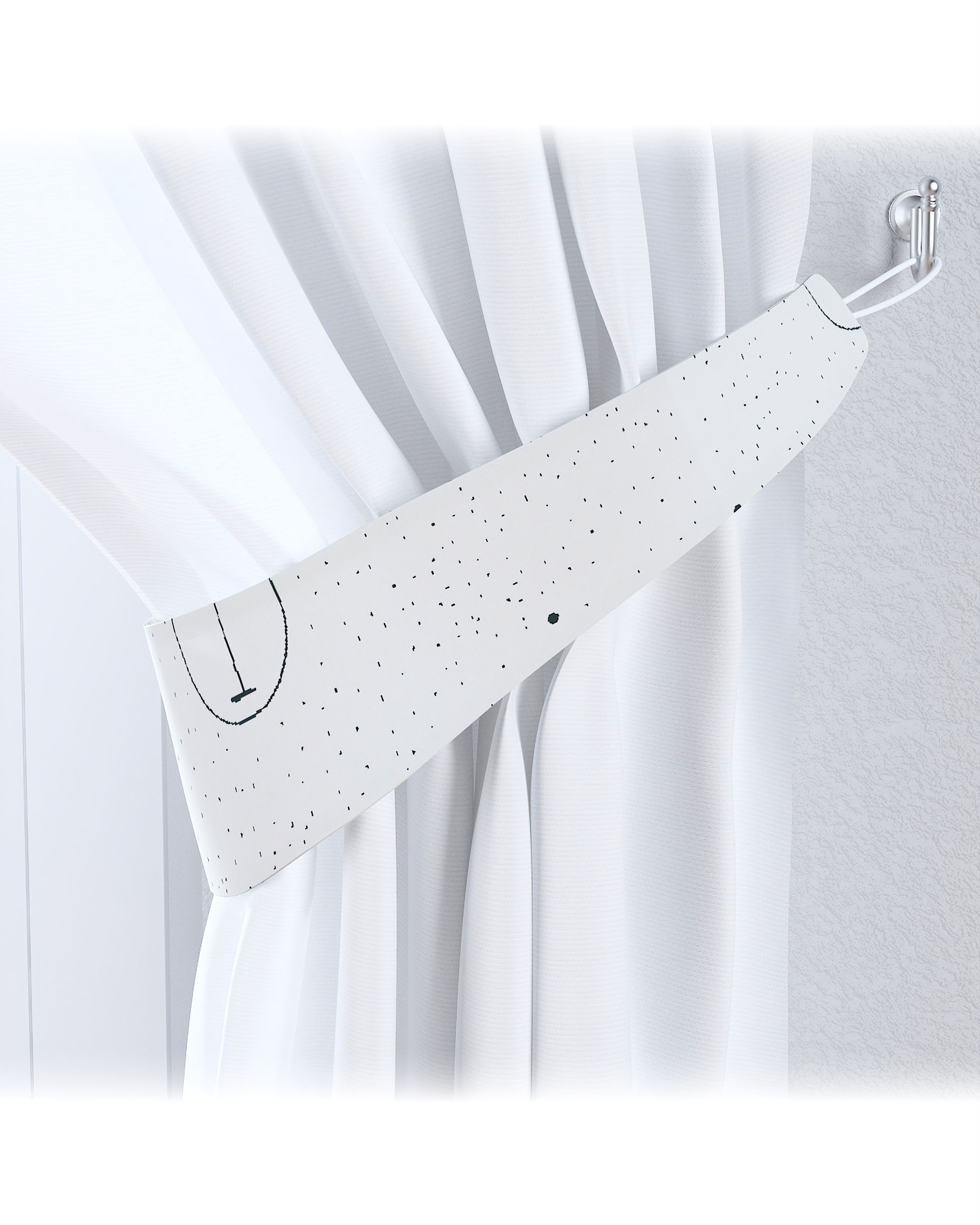Raffhalter Farbe weiß Stoff gemustert