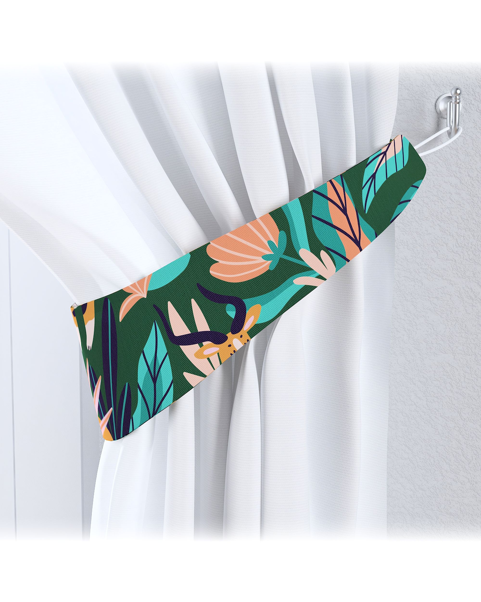 Raffhalter Farbe orange Stoff gemustert
