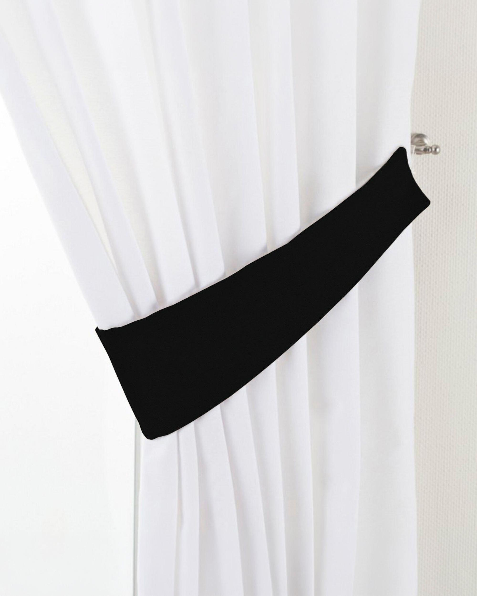 Raffhalter Farbe schwarz Stoff glänzend, samt