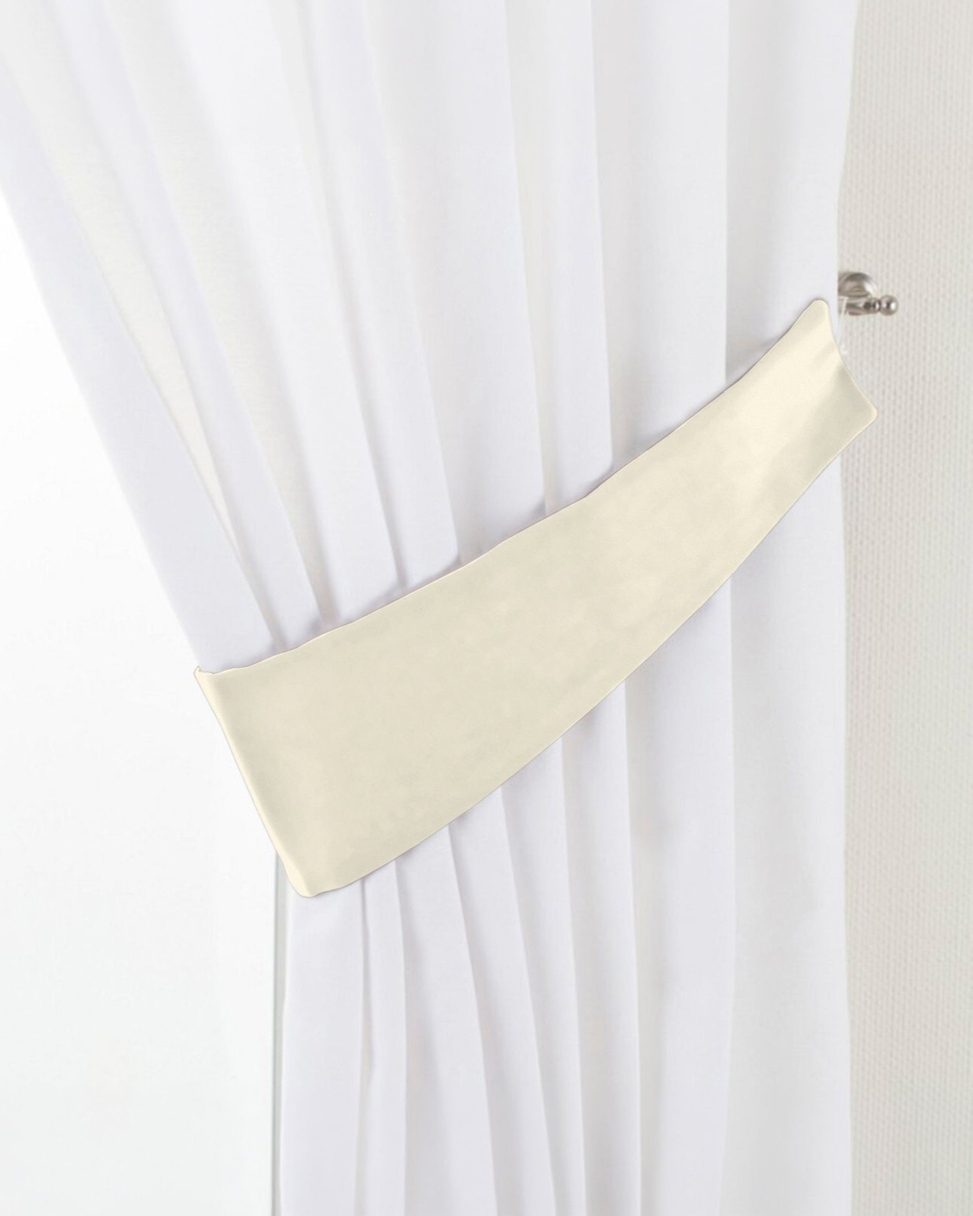 Raffhalter Farbe creme Stoff glänzend, samt