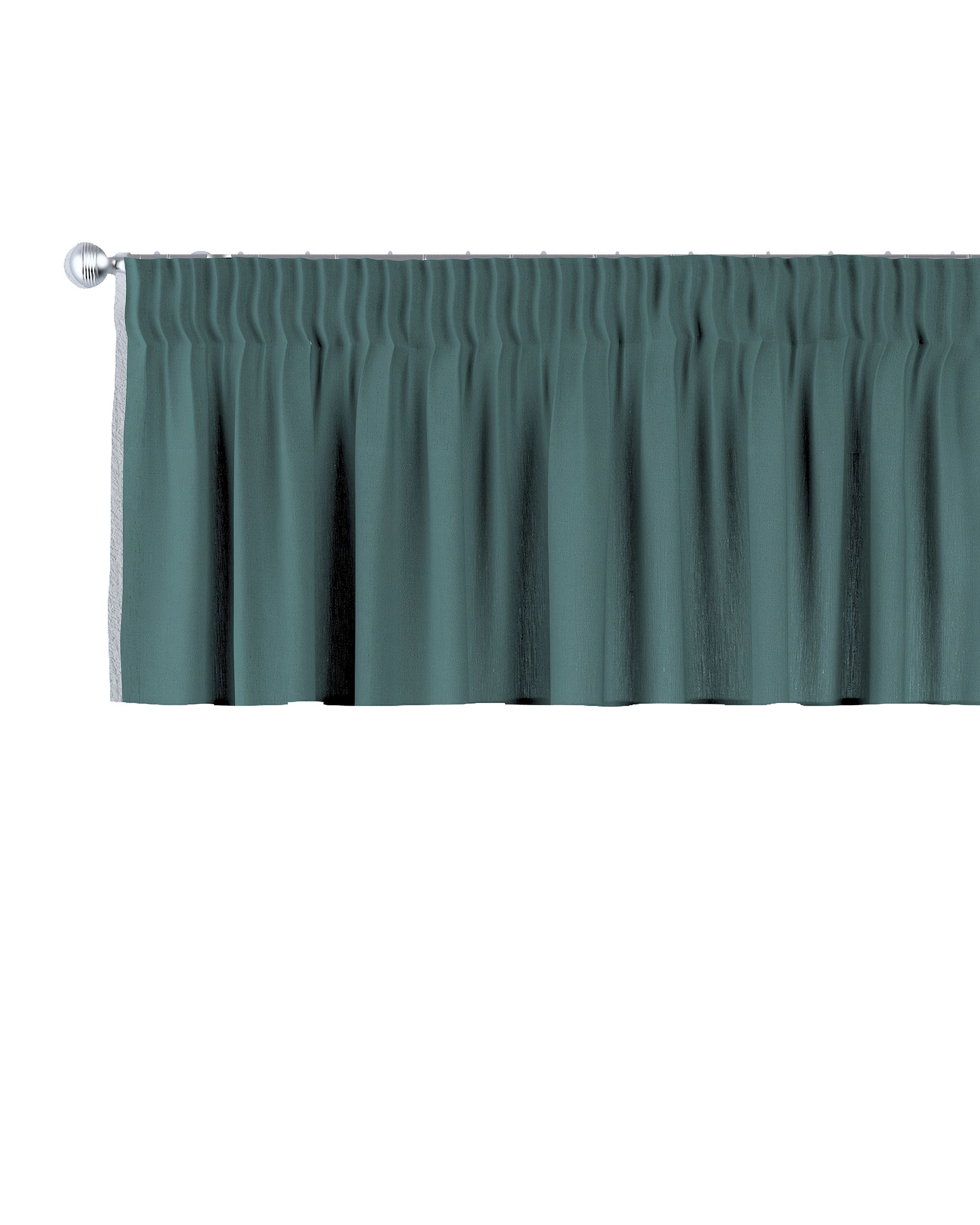 Schabracke mit Kräuselband Farbe grün Stoff halbtransparent, strukturiert