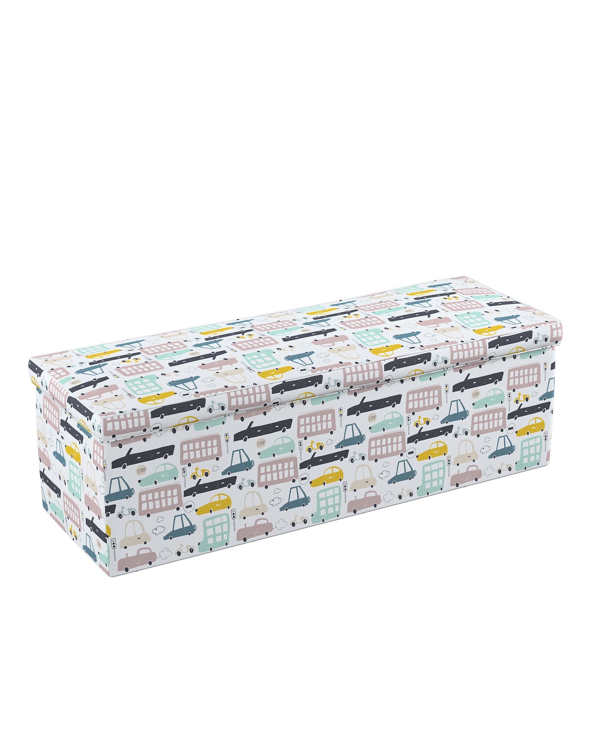 Polstertruhe Farbe beige Stoff gemustert