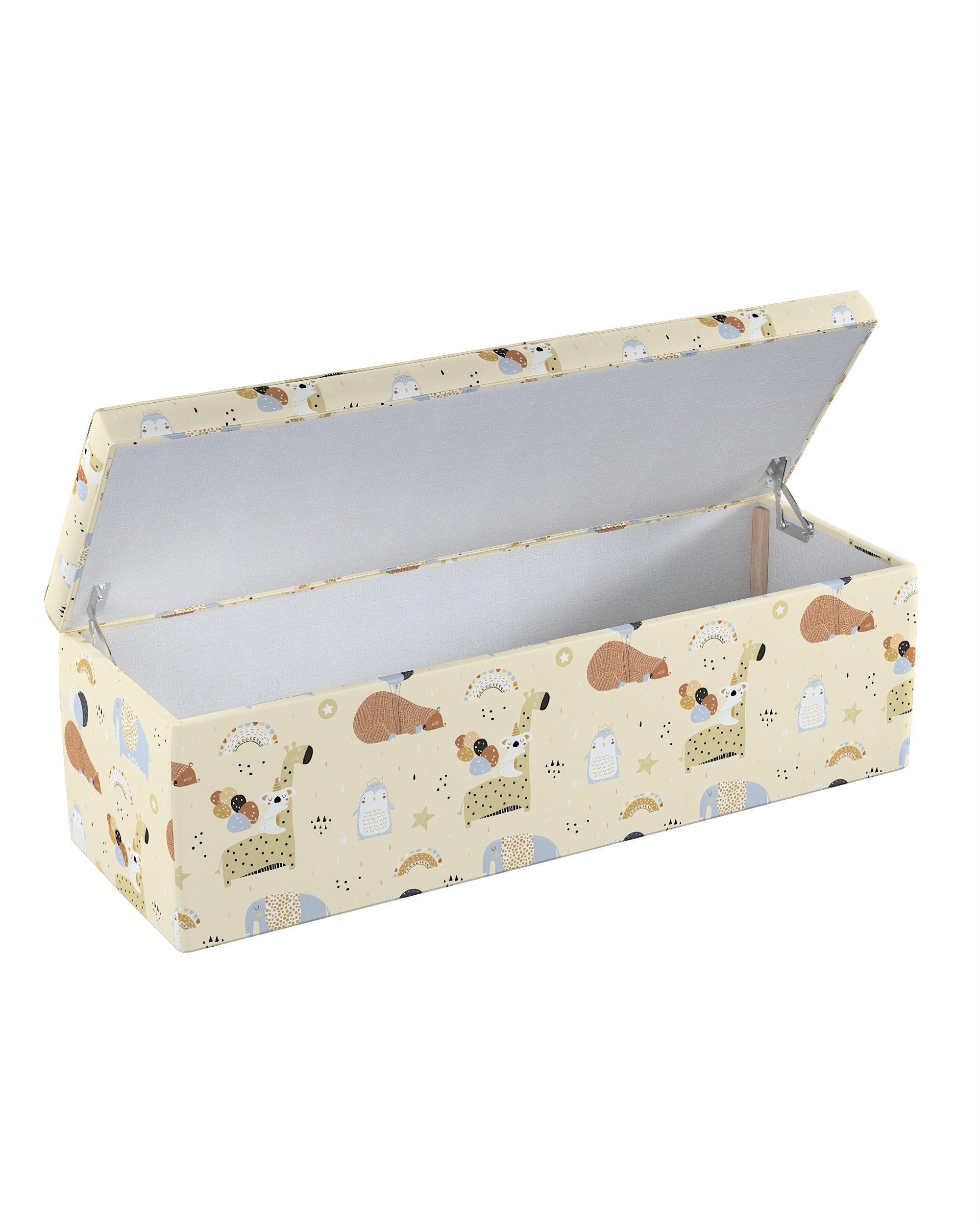 Polstertruhe Farbe beige Stoff gemustert