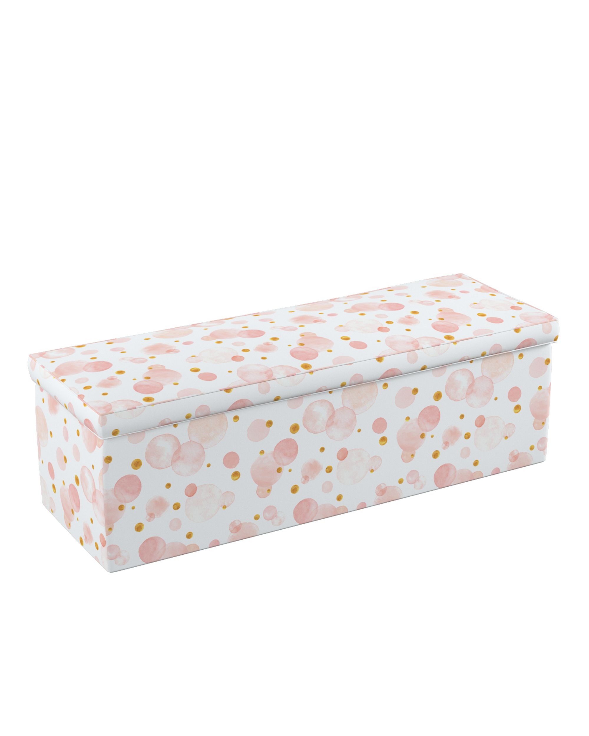 Polstertruhe Farbe rosa Stoff gemustert