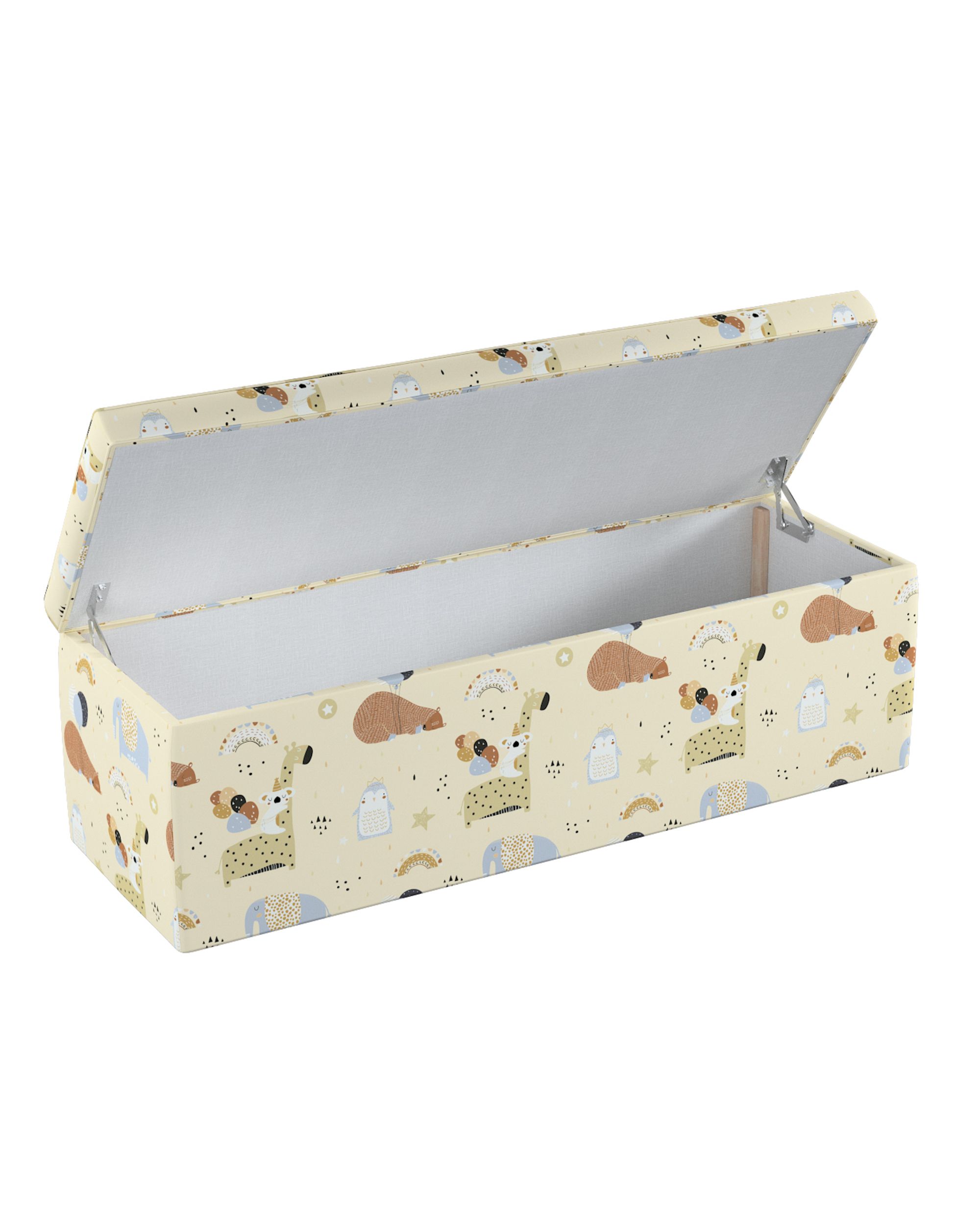 Polstertruhe Farbe beige Stoff gemustert