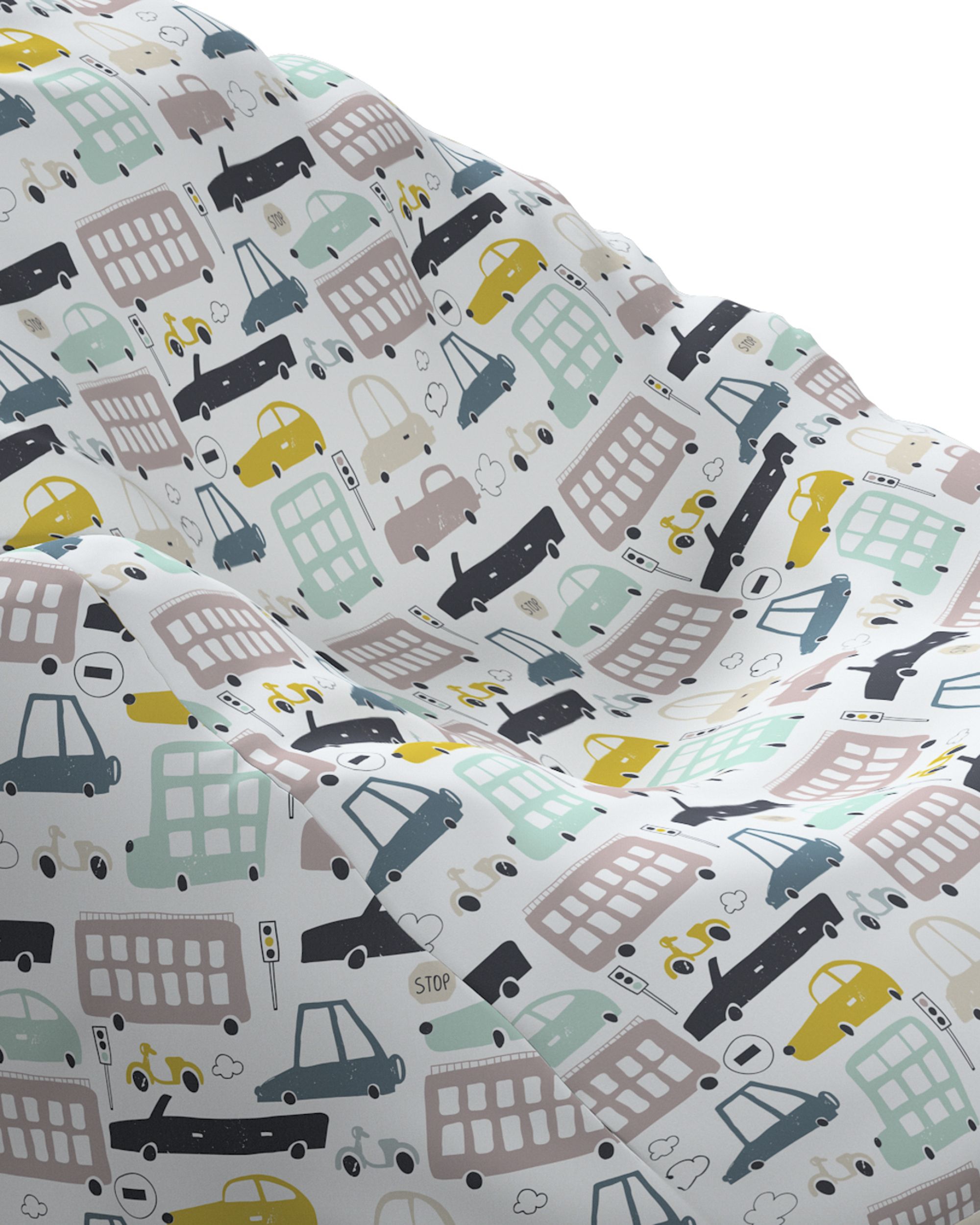 Sitzsack Bowli Farbe beige Stoff gemustert (hover)