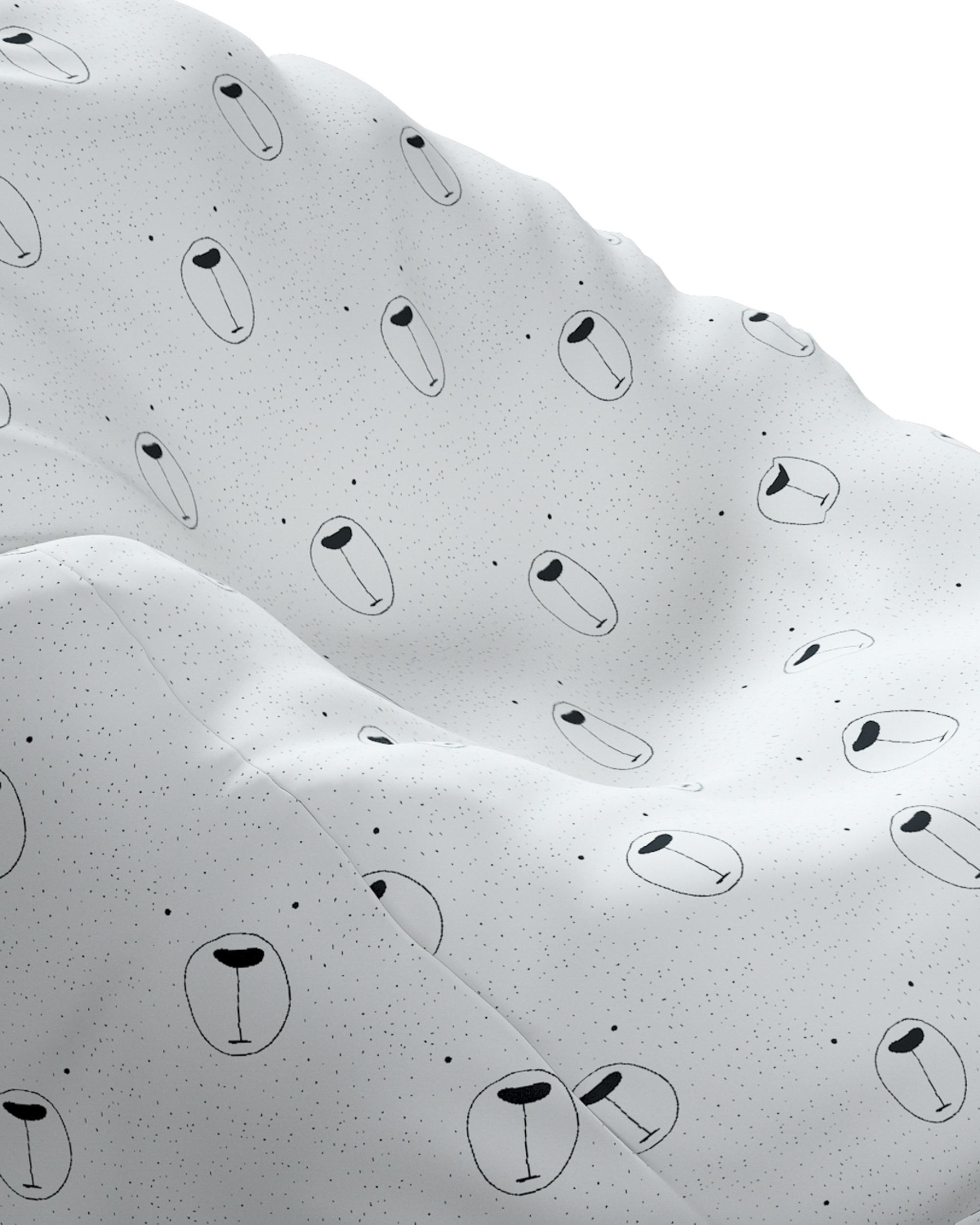 Sitzsack Bowli Farbe weiß Stoff gemustert (hover)