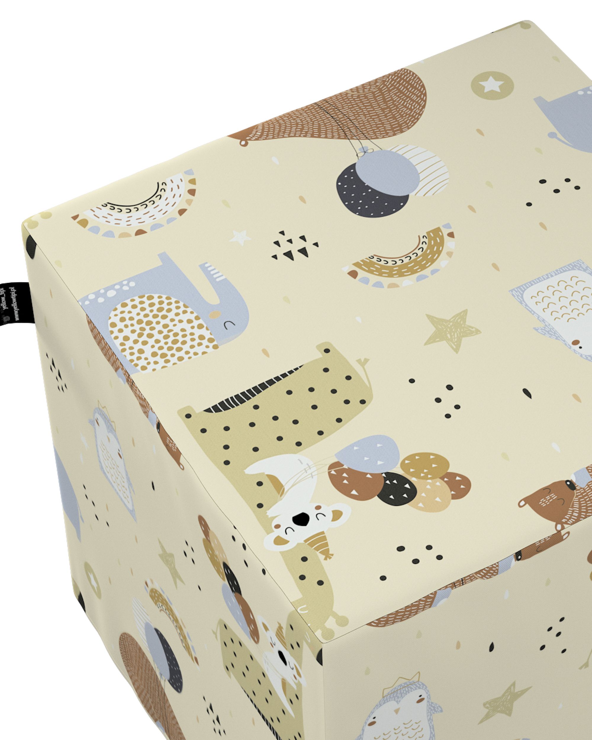 Sitzwürfel Nano Farbe beige Stoff gemustert (hover)