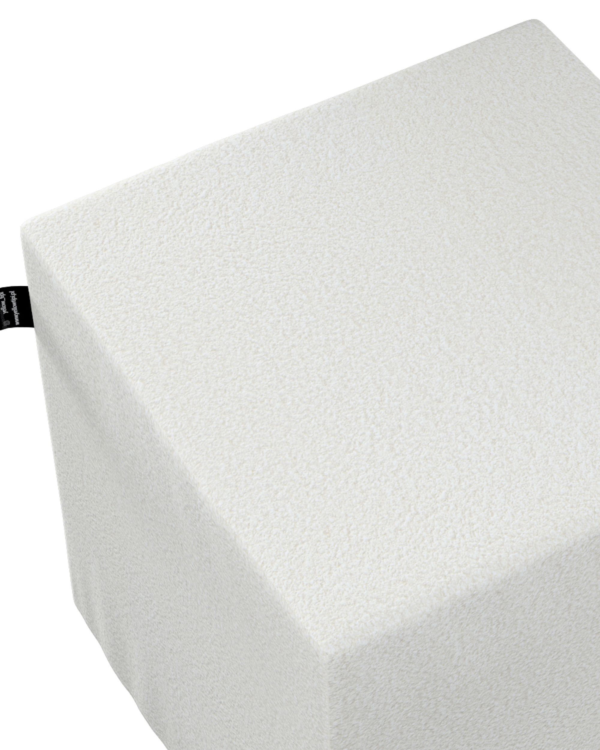 Sitzwürfel Nano Farbe weiß Stoff strukturiert (hover)