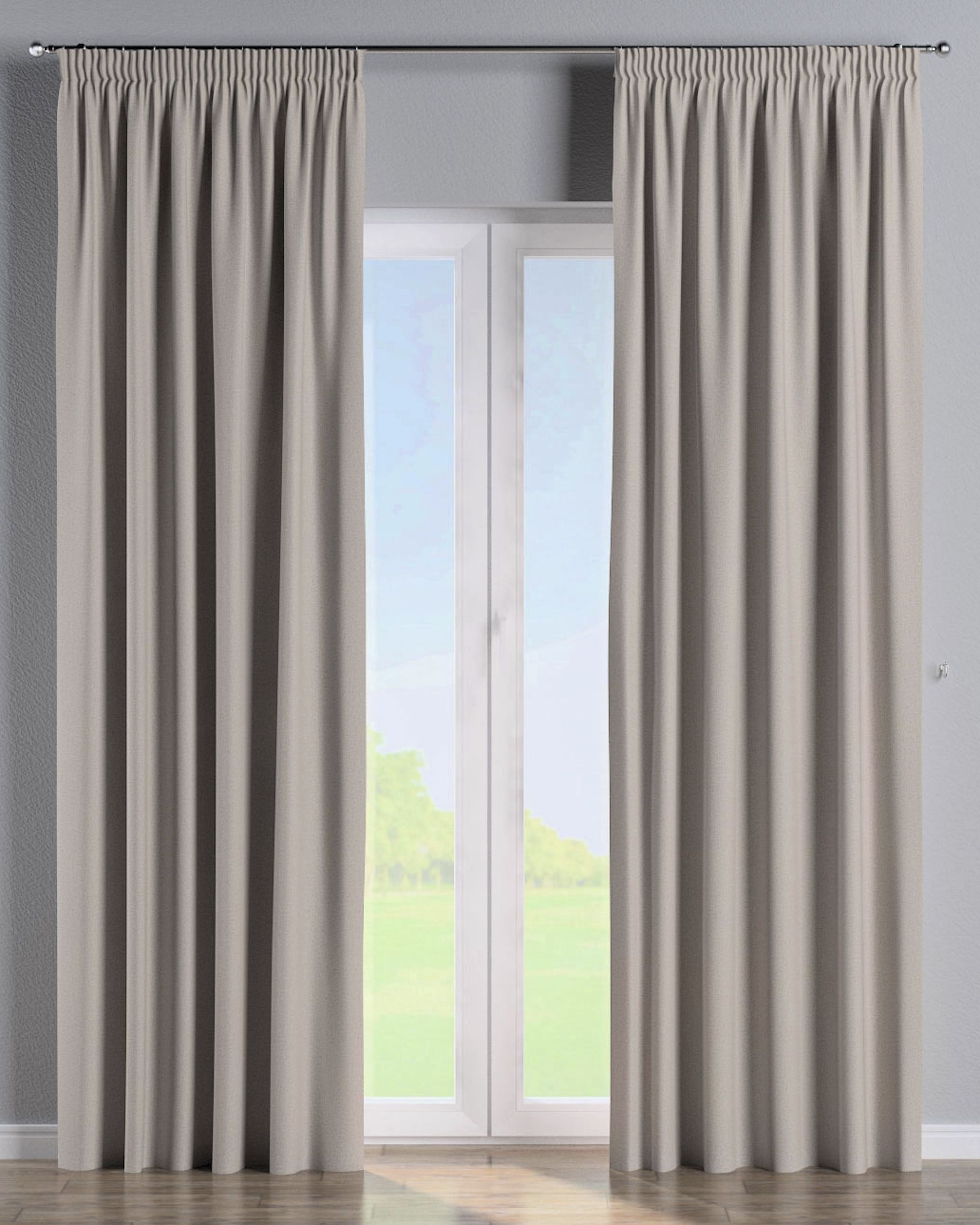 Vorhang mit Kräuselband 1 Stck. Farbe beige Stoff verdunkelnd
