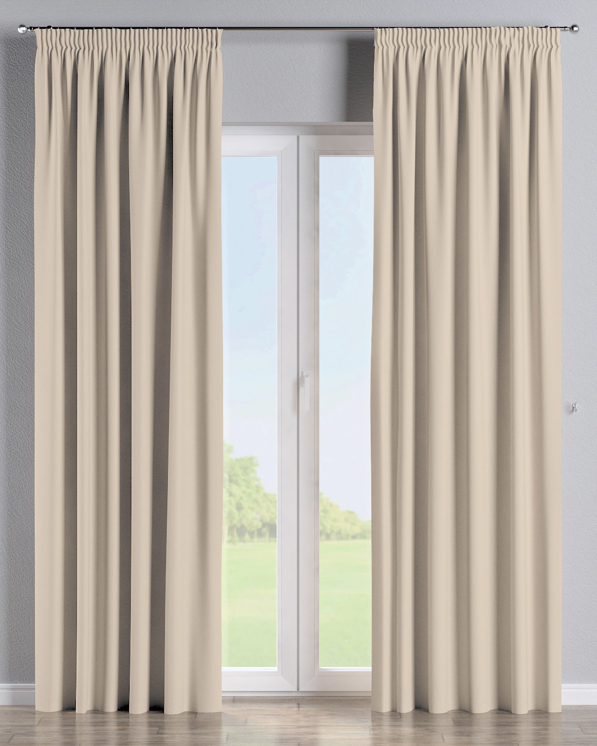 Vorhang mit Kräuselband 1 Stck. Farbe beige Stoff verdunkelnd