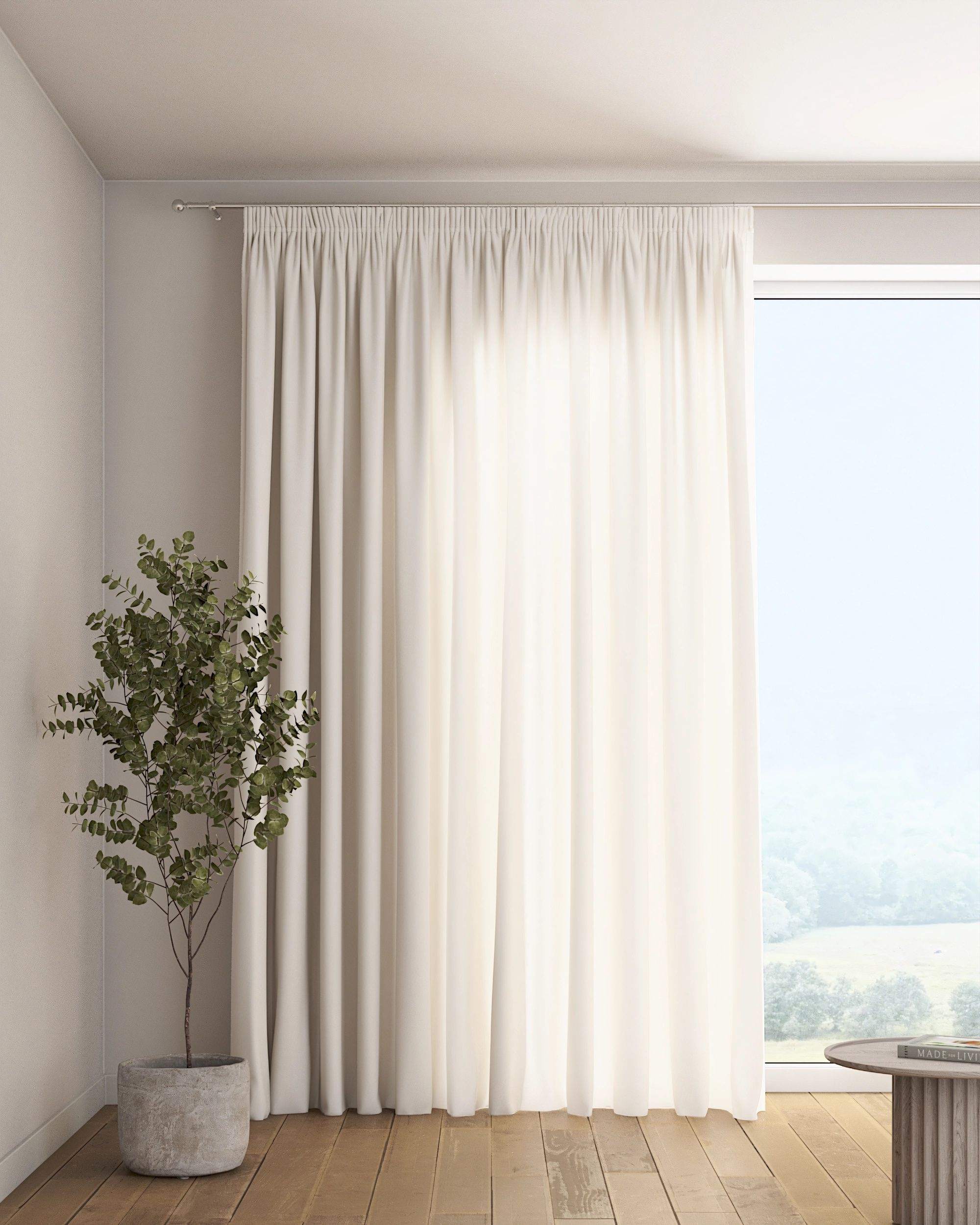 Vorhang mit Kräuselband 1 Stck. Farbe weiß Stoff halbtransparent, strukturiert