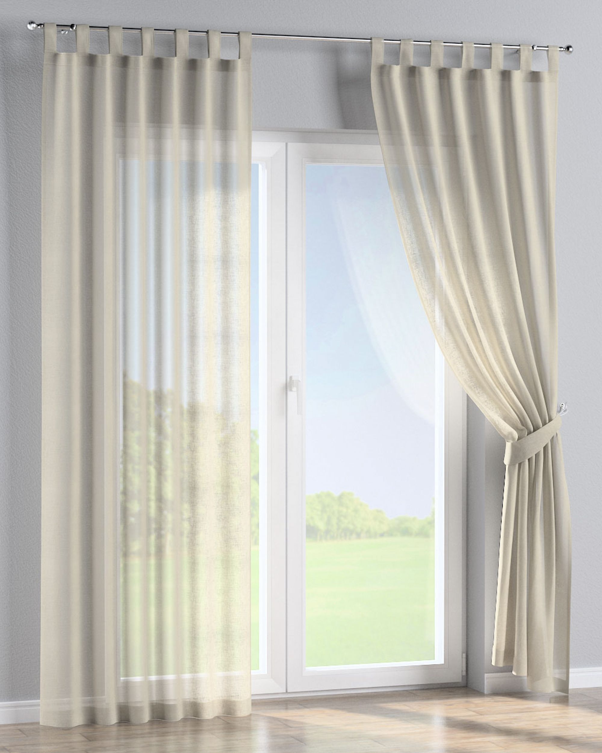 Schlaufenschal 1 Stck. Farbe beige Stoff halbtransparent, strukturiert (hover)