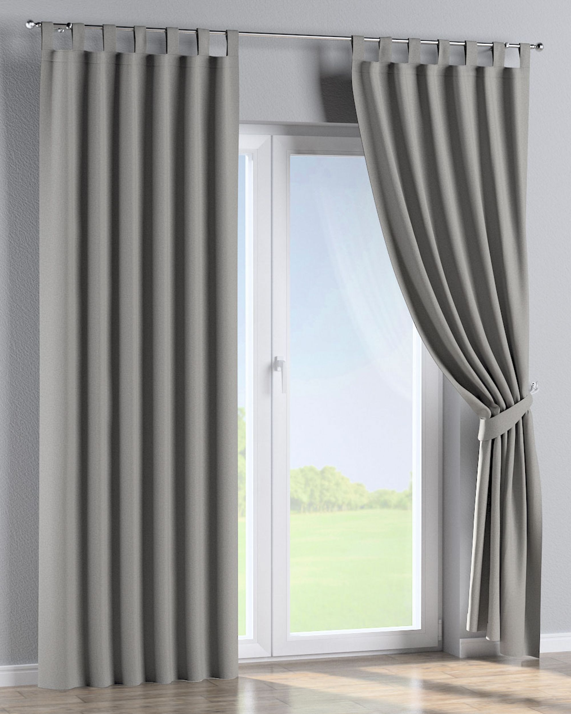 Schlaufenschal 1 Stck. Farbe grau Stoff strukturiert, verdunkelnd (hover)